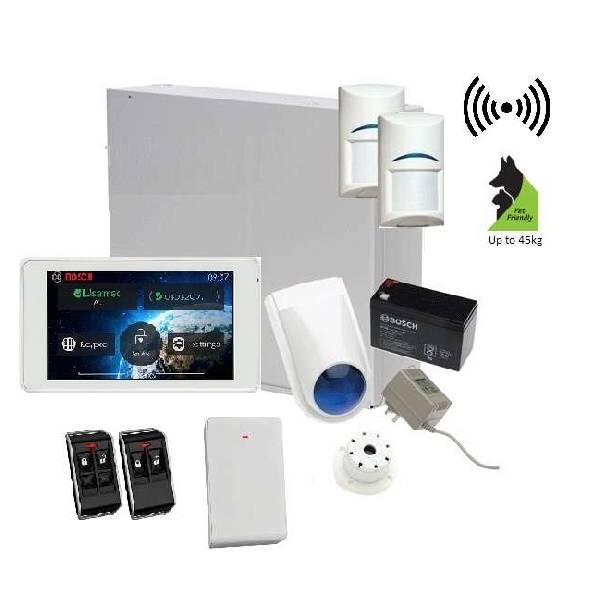 Bosch Solution 3000 Wireless Home Alarm Security System with 2 Wireless Detectors & 5 Touch Screen Keypads - Ideal for House, Apartment & Business Protection