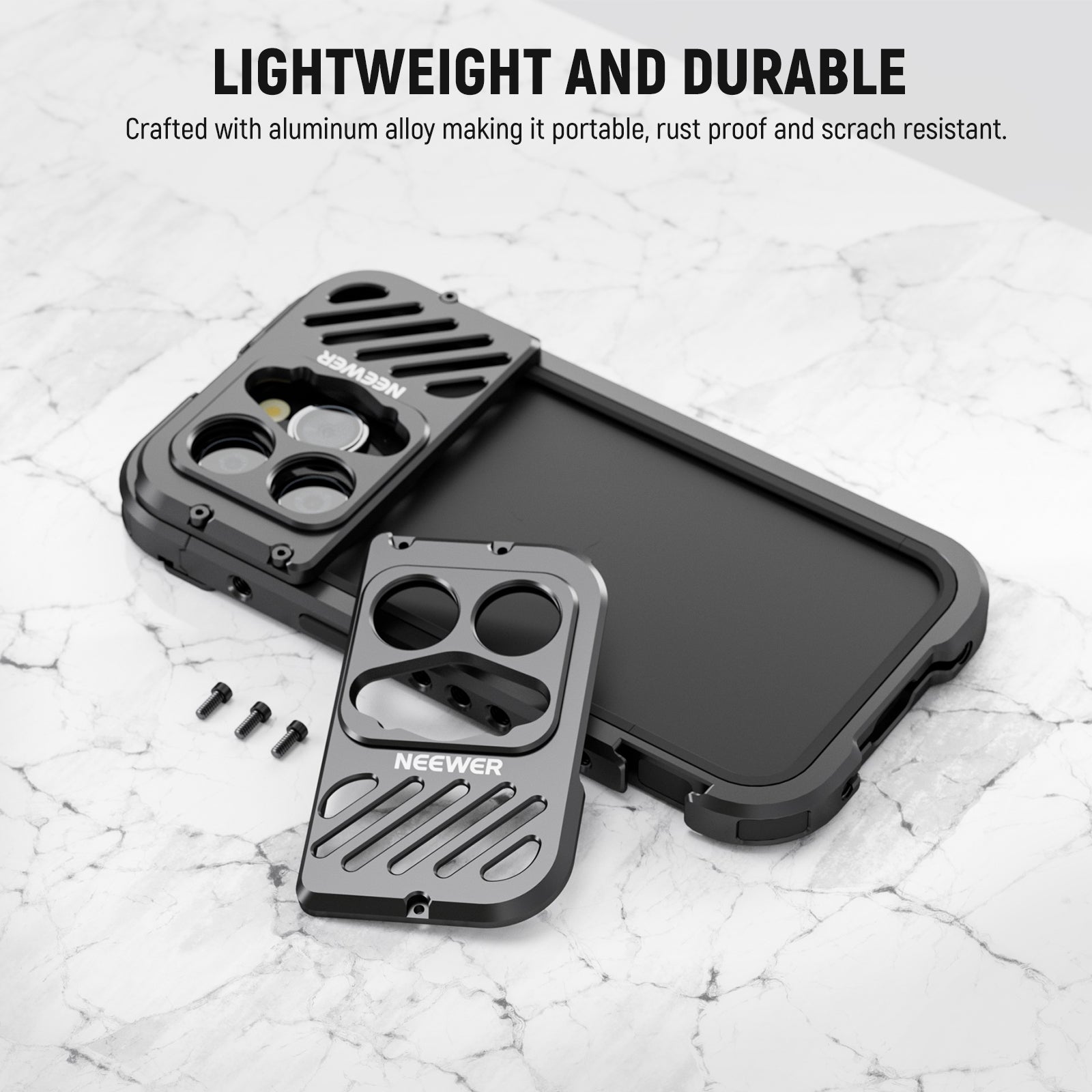 NEEWER PA018 Lens Backplate for iPhone 14 Pro - Universal Phone Cage Mount for DSLR Lenses - Perfect for Vlogging, Filmmaking & Mobile Photography