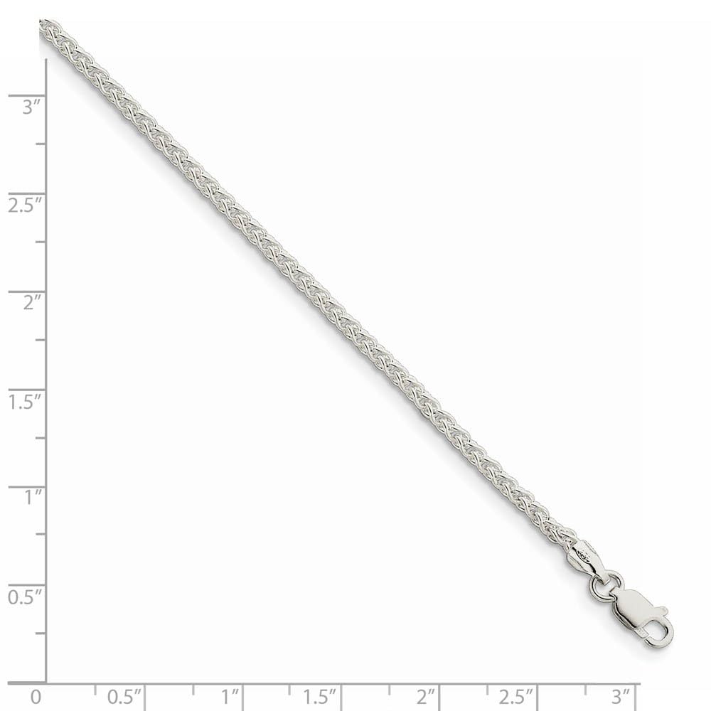 2.5mm Sterling Silver Round Solid Spiga Chain Necklace - Elegant Black Bow Pendant for Women, Gift for Her, Perfect for Daily Wear & Special Occasions