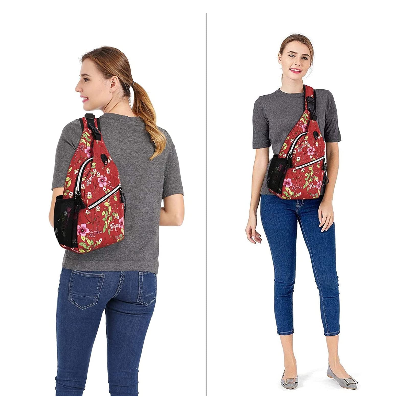 MOSISO Sling Backpack for Men & Women - Lightweight Travel Hiking Daypack, Water-Resistant Crossbody Shoulder Bag (Periwinkle Blue) - Perfect for Outdoor Adventures, Commuting & Daily Use
