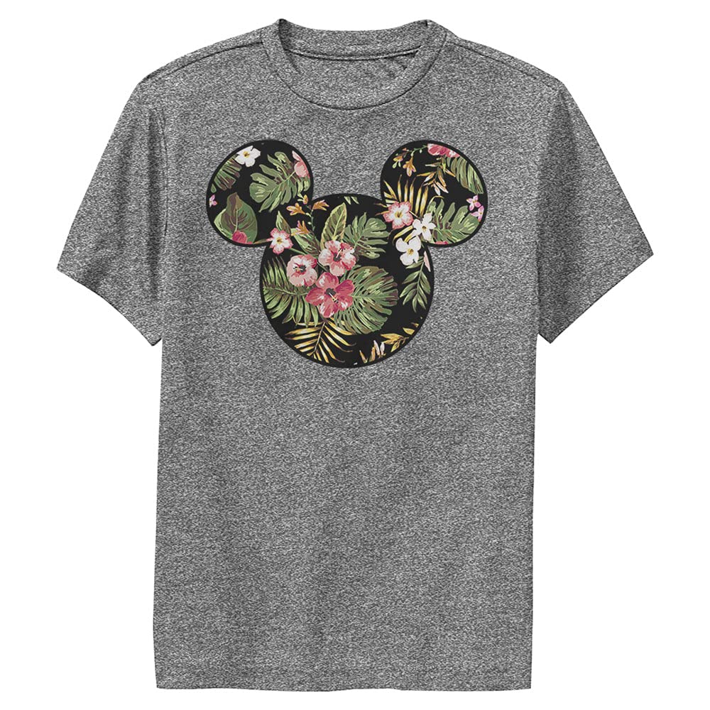 Disney Floral Mickey Mouse Boys' Performance T-Shirt - Soft & Breathable for Playdates, School & Outdoor Activities