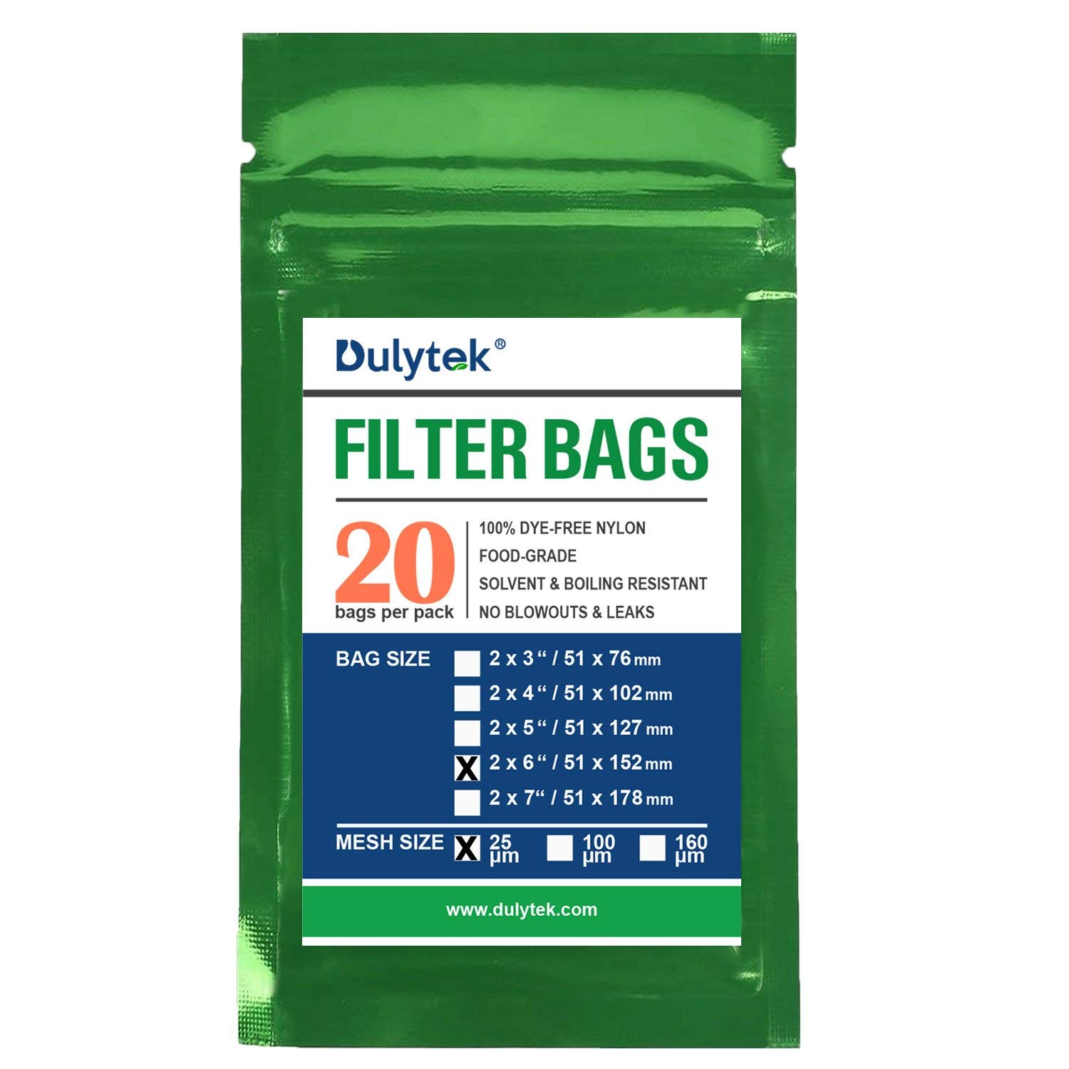 Dulytek Premium Nylon 20 Pcs Filter Bags - 25 Micron, 2