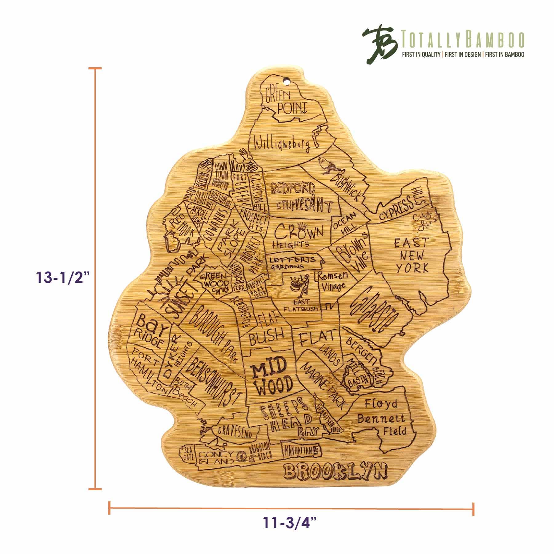 Premium Brooklyn Style Wood Cutting Board - 13.5