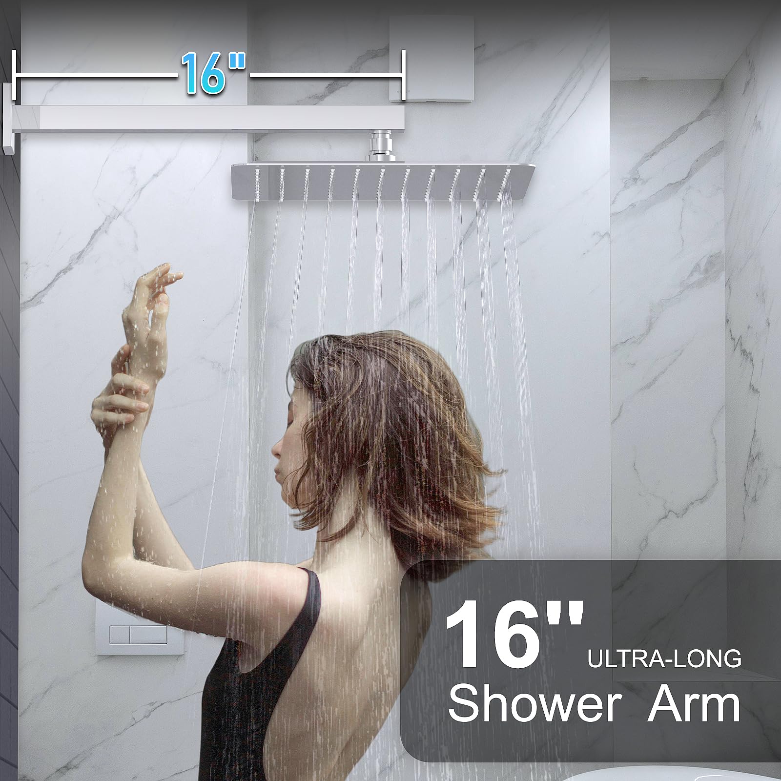 12 Inch High Pressure Rainfall Shower System with Handheld Shower Head & Wall Mounted Chrome Faucet Trim - Complete Rain Mixer Shower Set (Includes Valve) for Luxurious Spa-Like Bathroom Experience