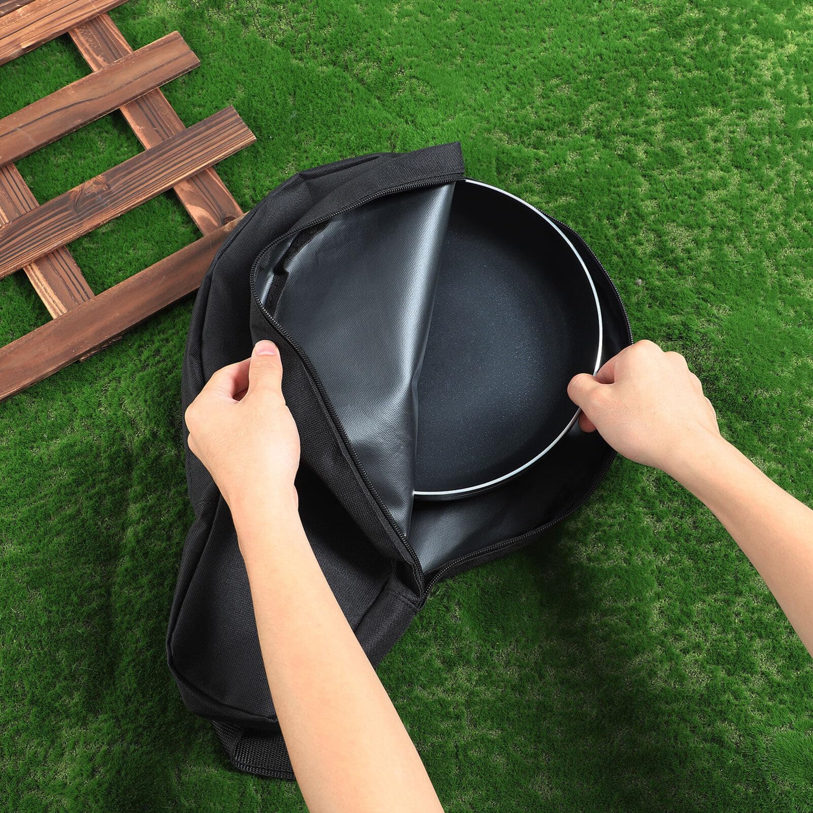 Hemoton 2-Pack Heavy Duty Cast Iron Skillet Storage Bags - Durable Chef Organizer for Camping Cookware, Multi-Purpose Cooking Utensil Container - Perfect for Outdoor Camping, Picnics & RV Trips