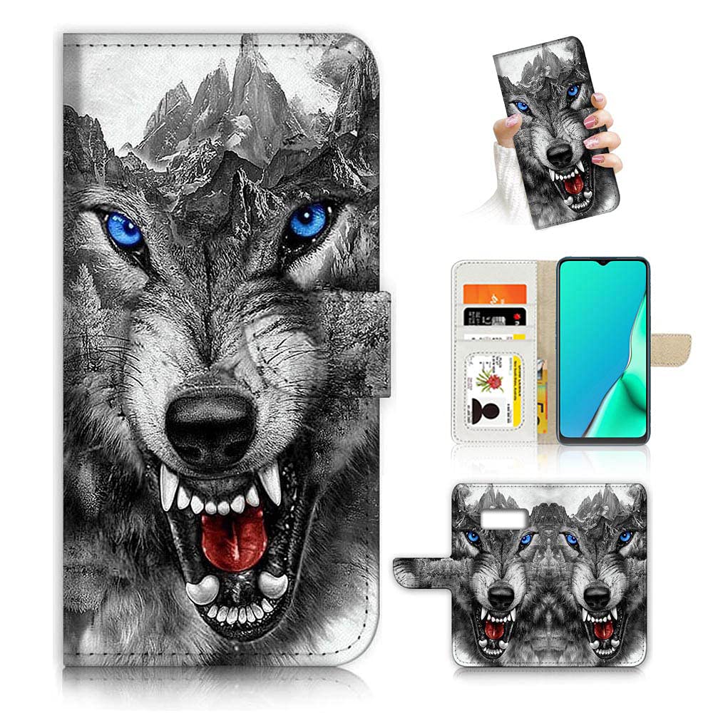 Horror Wolf Flip Wallet Phone Case for Samsung Galaxy S10E - Premium Leather Cover with Card Slots & Magnetic Closure (Model A24347) | Perfect for Daily Use, Travel & Business Meetings