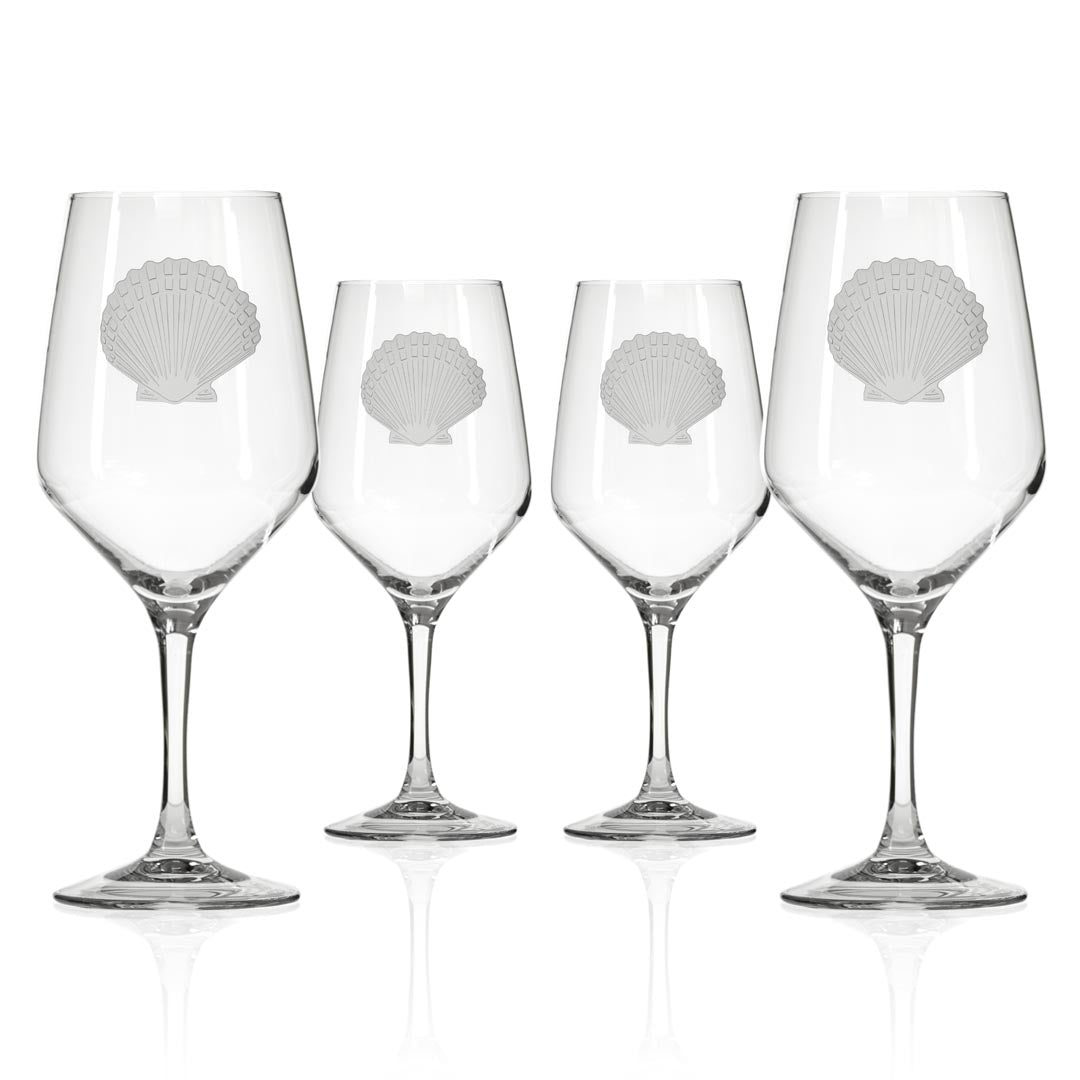 Premium 19.75oz Scallop Shell Wine Glasses Set of 12 - Versatile Stemware for White Wine, Cocktails & Beverages - Perfect for Parties, Weddings & Restaurant Use