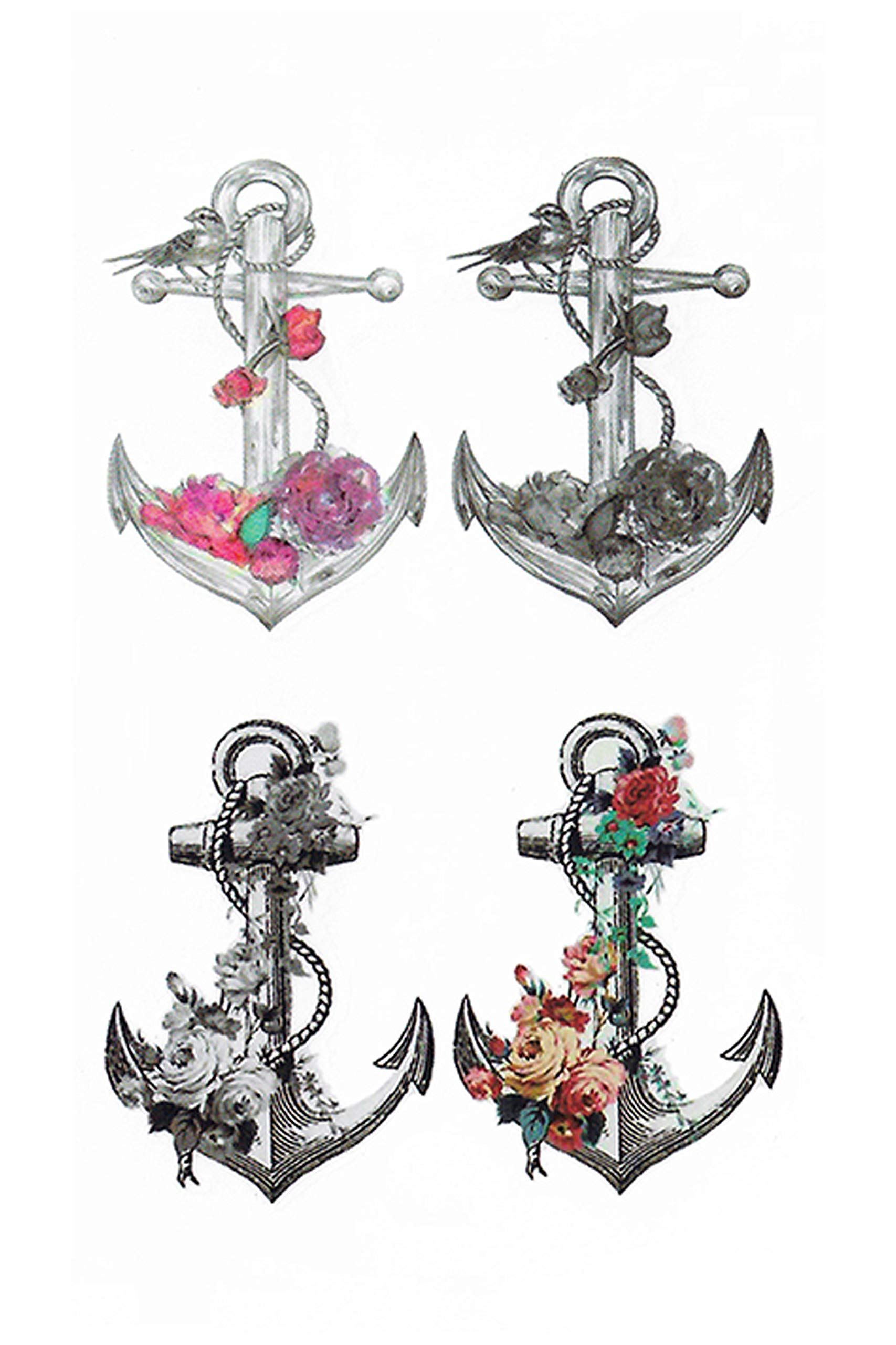 Waterproof Temporary Tattoo Stickers for Men & Women - 3D Realistic Flower, Butterfly, Star, Angel, Wolf Designs - Armband & Word Tattoos (60mm x 105mm) - Perfect for Parties, Festivals, Cosplay & Body Art