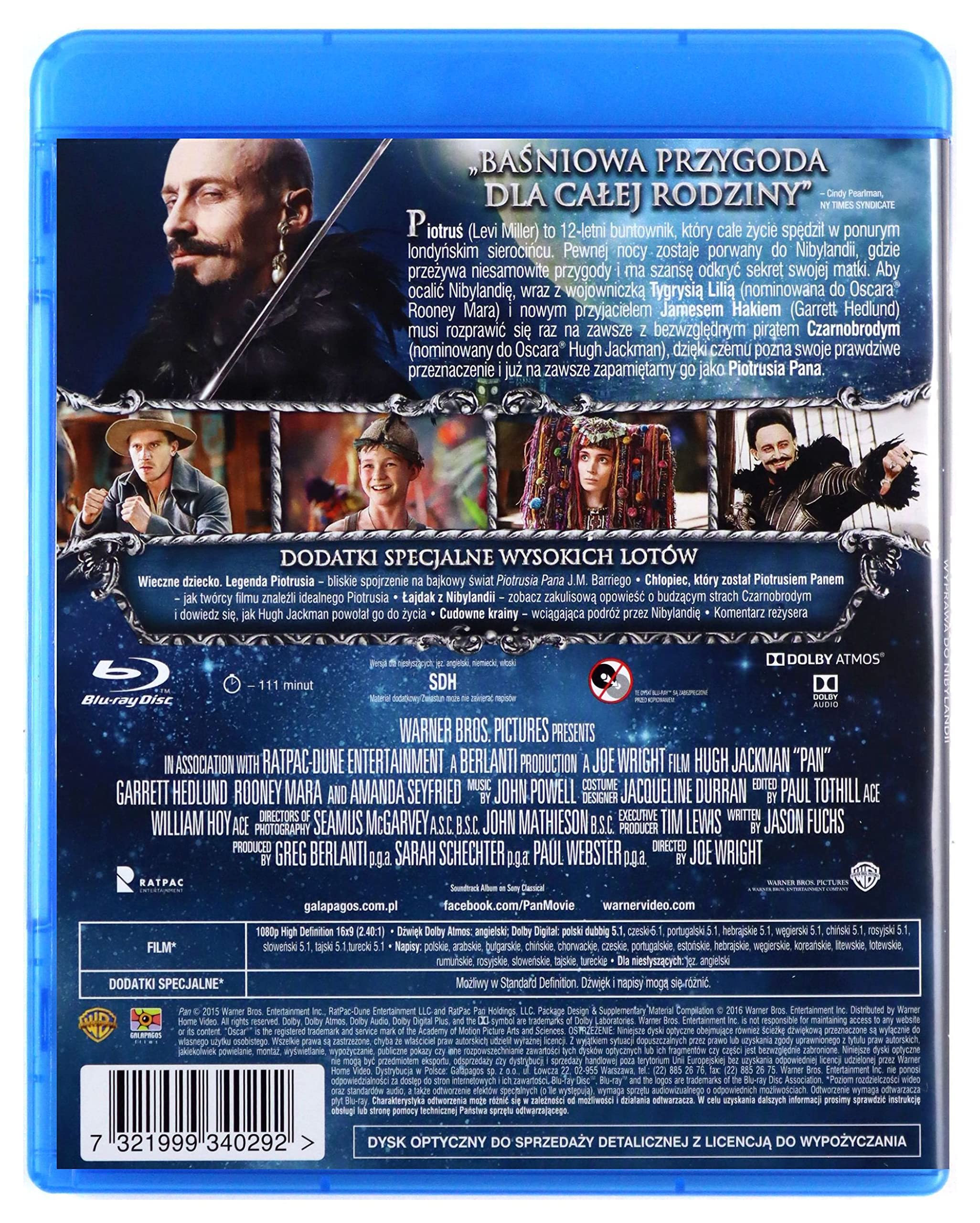 Pan Blu-Ray Movie with English Audio - Perfect for Family Movie Nights & Home Entertainment