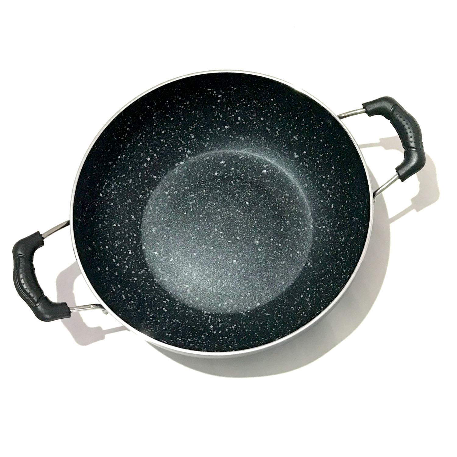 SHRIYA 9.5 Inch Nonstick Kadai Wok Skillet - Deep Fry Pan with Glass Lid, Aluminum Induction Base for All-Purpose Cooking | Perfect for Stir-Frying, Deep Frying & Indian Cuisine