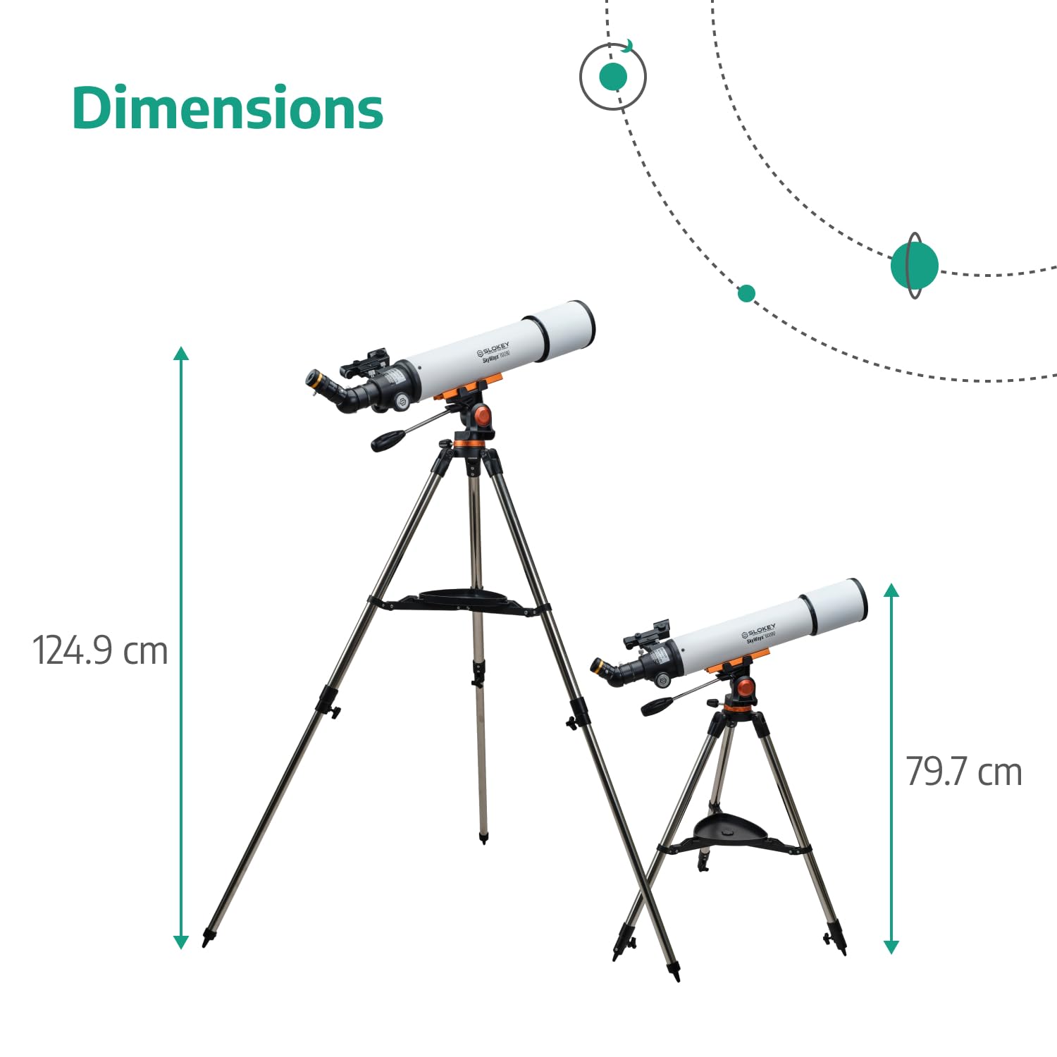 Slokey 60090 Astronomical Refractor Telescope 24x-300x Magnification - Portable & Powerful Travel Telescope for Adults & Beginners - Perfect for Moon Viewing, Planet Observation & Stargazing - Ideal for Camping, Hiking & Outdoor Adventures