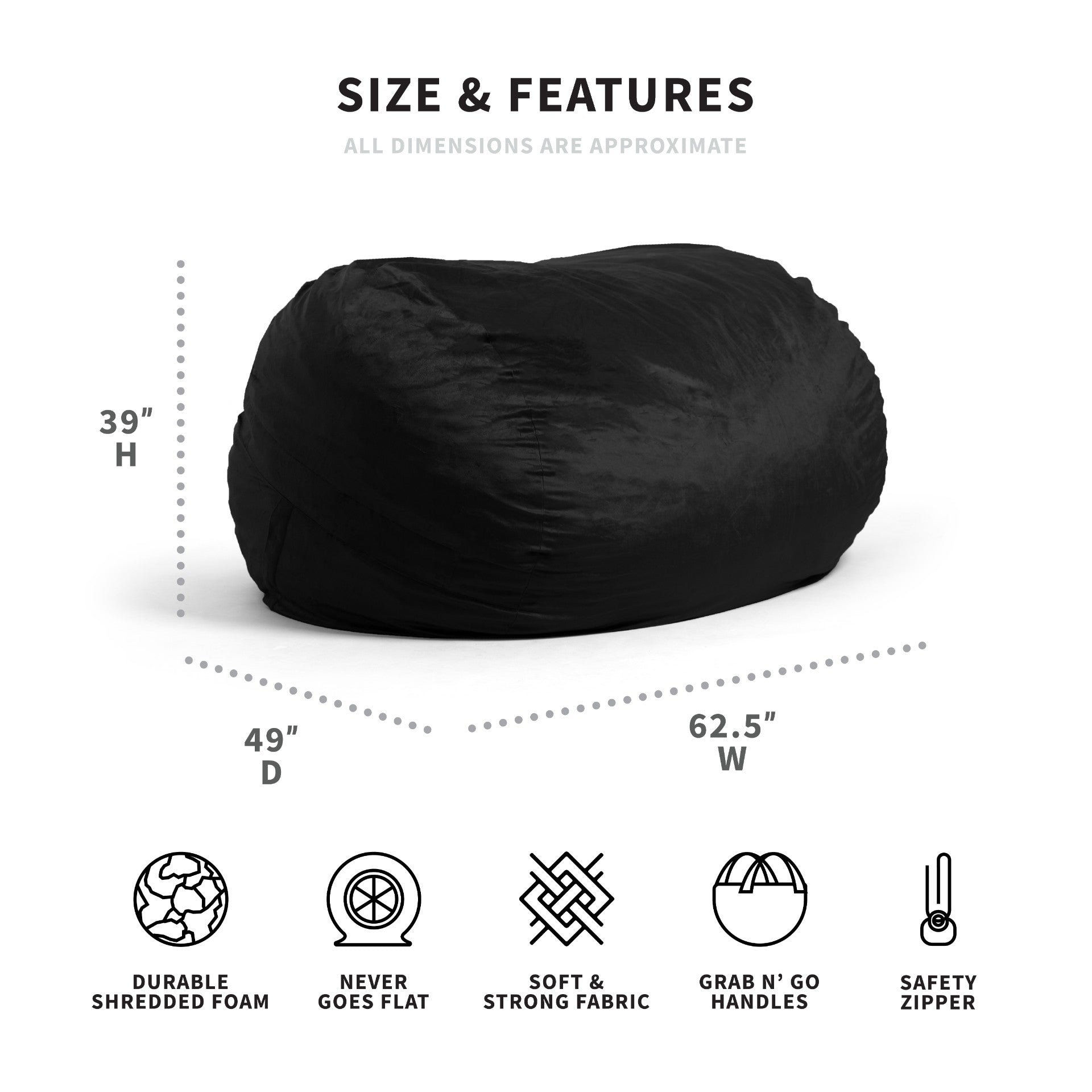 Fuf XL Dog Bed with Removable Washable Cover - Extra Large Orthopedic Pet Bed for Large Dogs, Waterproof & Chew Resistant - Perfect for Living Room, Bedroom or Kennel Use