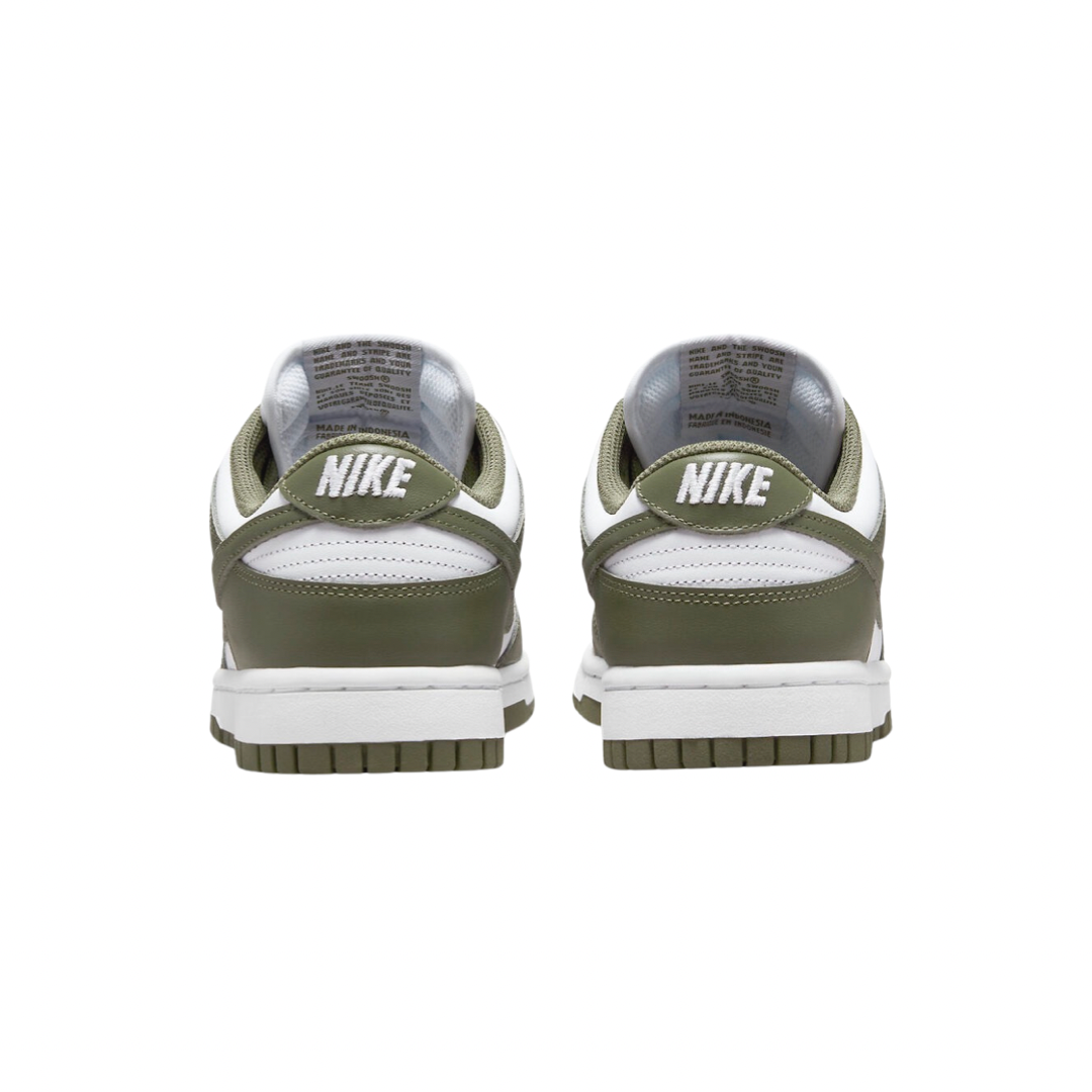 Nike Women's Dunk Low Sneakers - White/Medium Olive - Casual & Athletic Shoes for Women | Perfect for Running, Gym, and Everyday Wear
