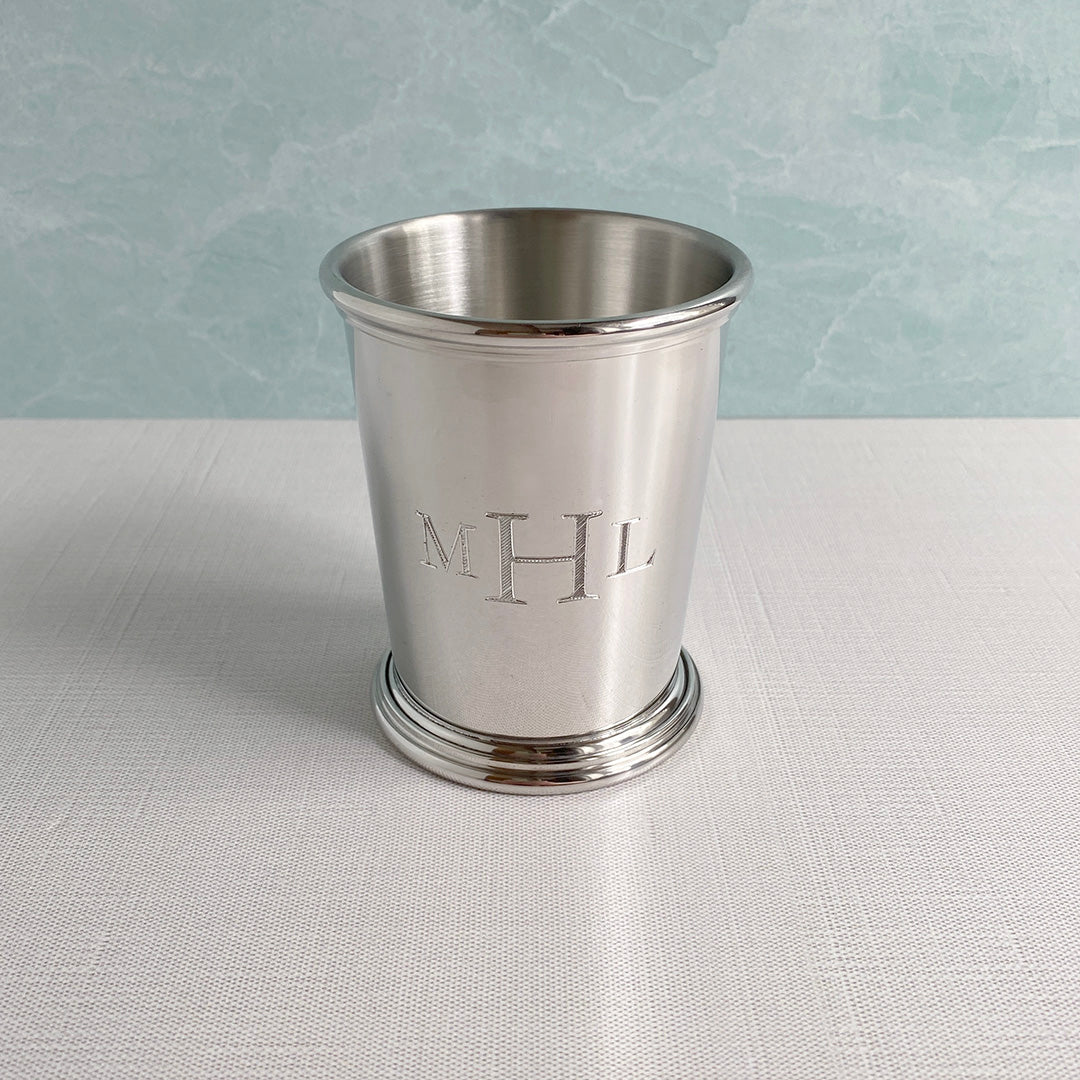 Vintage Pewter Kentucky Julep Cup 9oz - Classic Southern Mint Julep Drinking Cup for Bourbon Cocktails, Party & Home Bar Decor