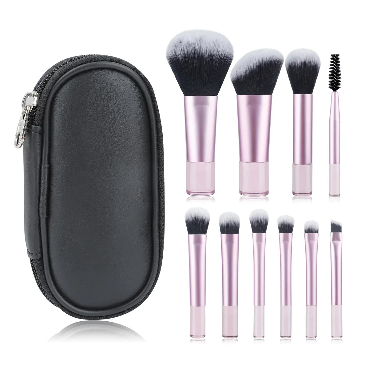 10-Piece Professional Makeup Brush Set - Soft Bristles for Foundation, Blending & Contouring - Perfect for Daily Makeup & Travel (Rose Gold)