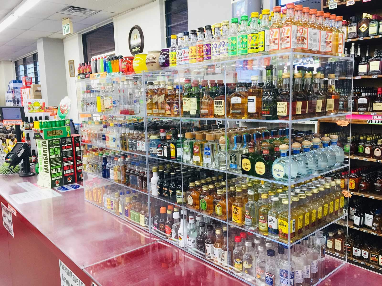 Commercial Retail Display Rack for 50ml Mini Liquor Sampler Bottles & Airplane Shots - 12-Section POS Organizer for Bars, Restaurants, and Retail Stores