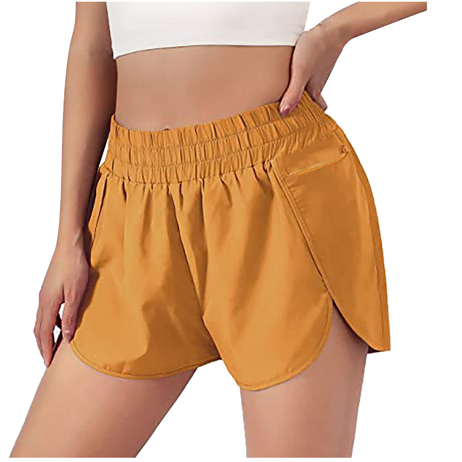 2PCS Women's Summer Sport Shorts - Solid Color Sweatpants with Elastic Waist & Side Pockets for Running, Workout, Yoga | Perfect for Gym, Jogging and Casual Wear