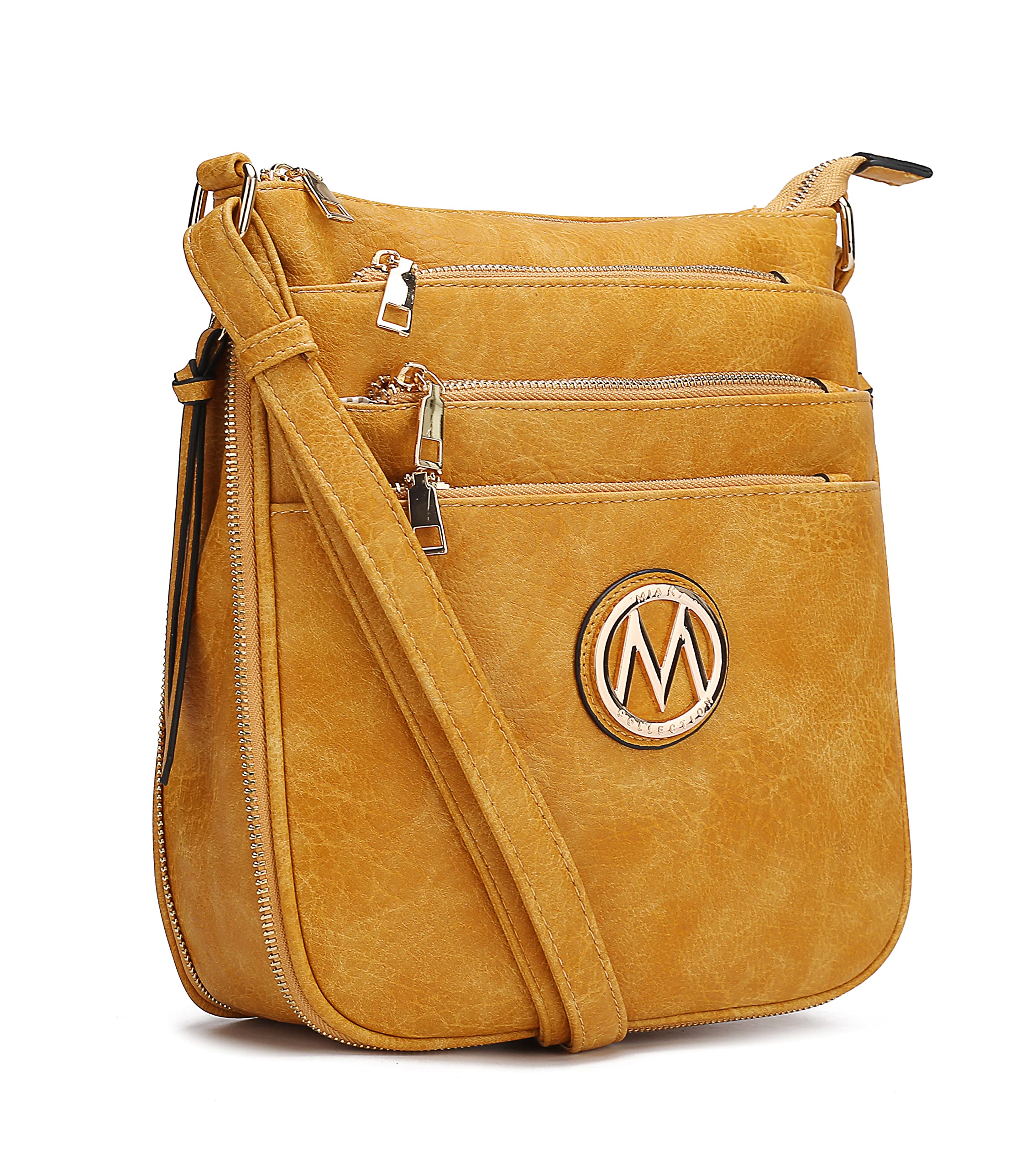 MKF Collection Women's PU Leather Crossbody Bag - Stylish Messenger Purse with Adjustable Shoulder Strap - Perfect for Work, Travel & Everyday Use by Mia K