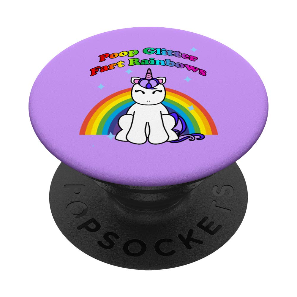 Poop Glitter Fart Rainbows Unicorn PopSockets PopGrip - Swappable Phone Grip for iPhone & Android | Funny Potty Humor Gift for Teens & Adults | Perfect for Phone Accessories, Gag Gifts & Prank Presents