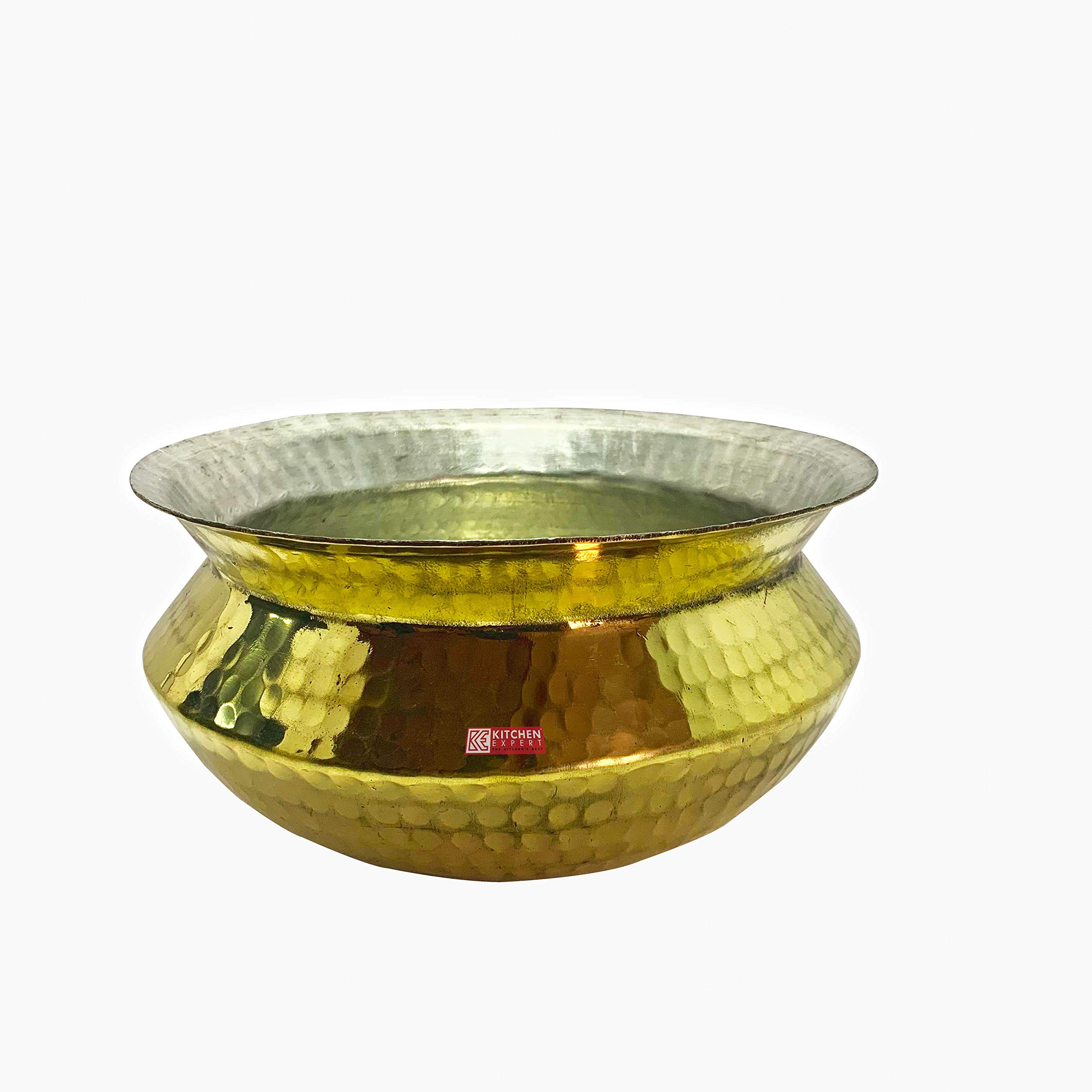Premium Brass Handi/Sipri/Cookware Pot for Indian Cooking – 3 Liters | Traditional & Healthy Cooking | Ideal for Biryani, Curry & Stews