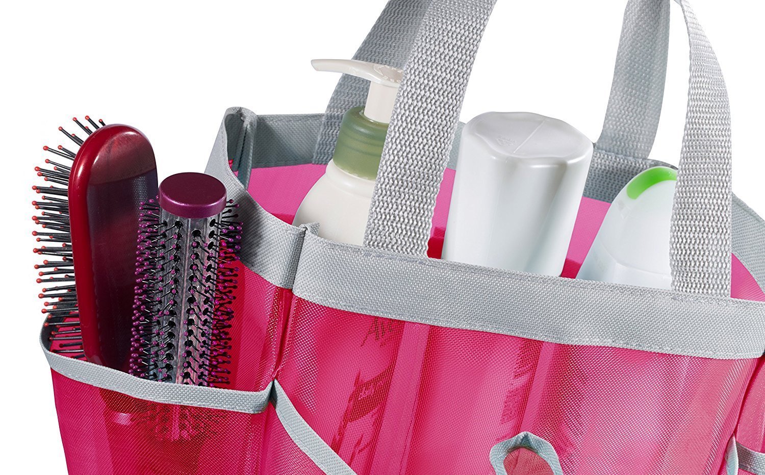 Quick Dry Hanging Shower Caddy with 8 Pockets - Portable Bath Toiletry Organizer for Shampoo, Soap & Cosmetics - Waterproof Shower Tote with Handle for College Dorm, Gym, Camp & Travel - Perfect for Small Bathroom Storage & Organization