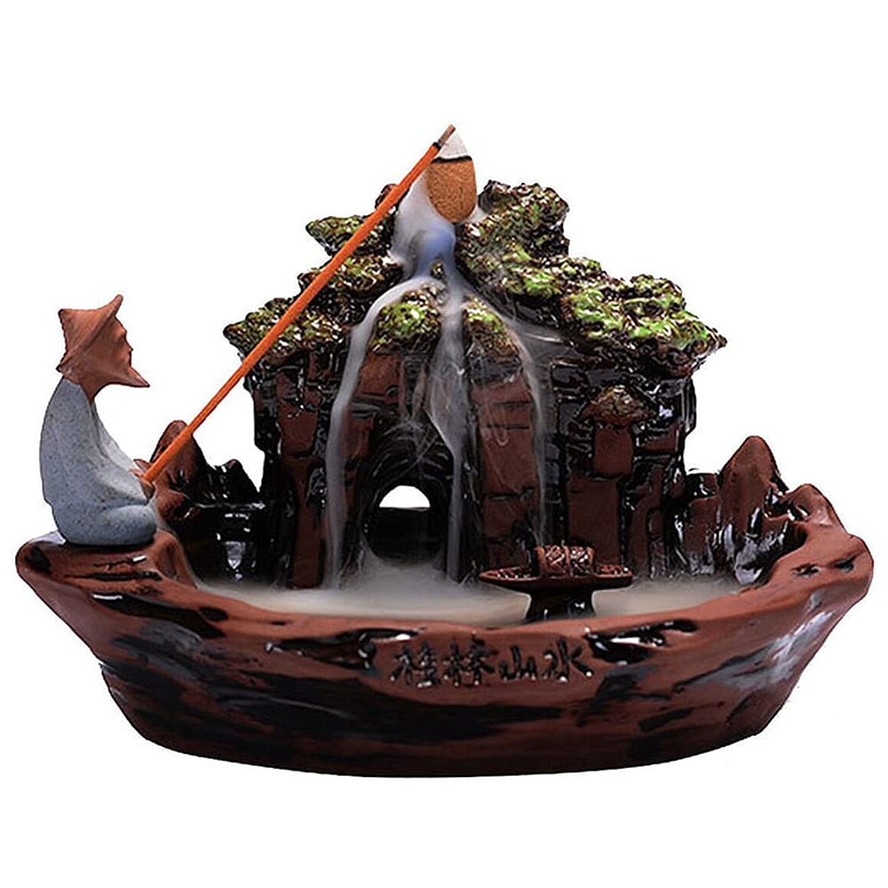 Chinese Ceramic Landscape Incense Burner - Elegant Handcrafted Censer for Aromatherapy, Meditation & Home Decor | Perfect for Yoga, Zen Spaces & Gift Giving