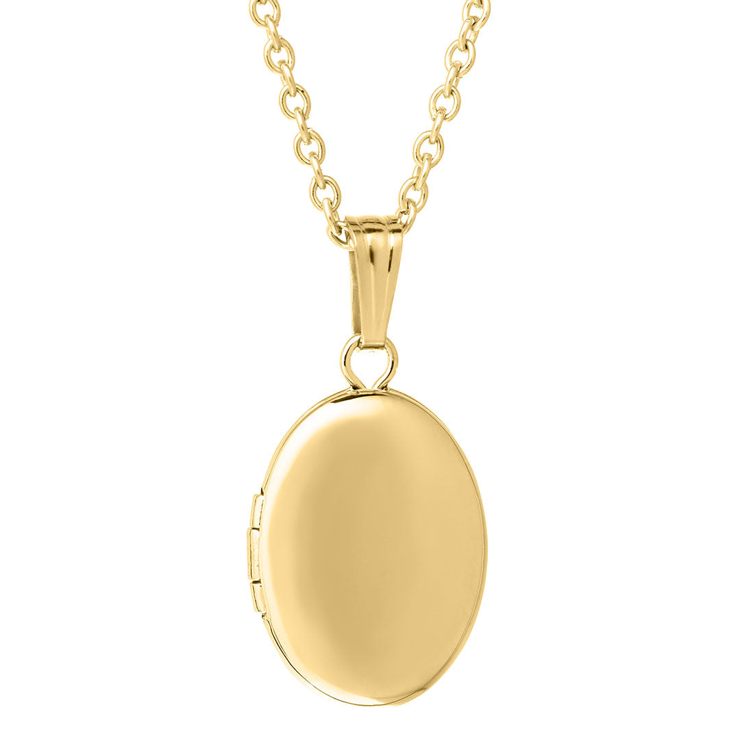 14K Gold Filled Oval Locket Necklace for Kids - Personalized Photo Pendant Jewelry Gift for Girls, Birthdays & Special Occasions