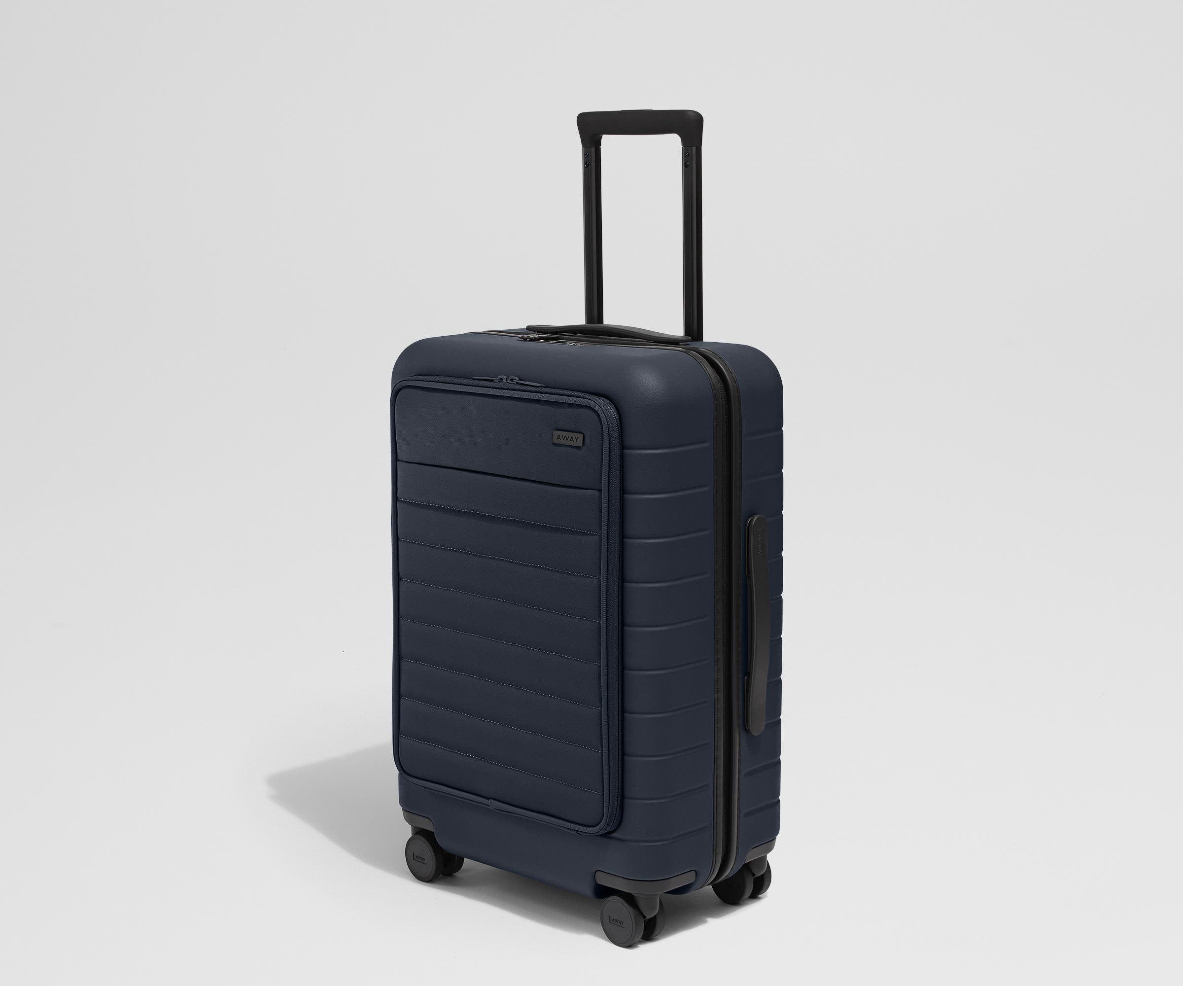 Premium Navy Blue Executive Bigger Carry On Luggage - Spacious & Durable Business Travel Suitcase for Airplane, Business Trips & Weekend Getaways
