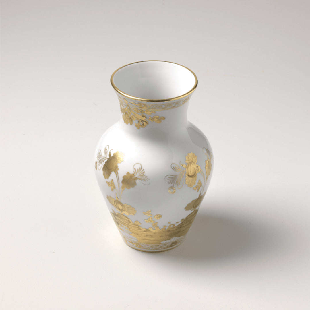 Oriente Italiano Ming Vase in Aurum Gold - Elegant Chinese Porcelain Vase for Home Decor, Wedding Centerpiece & Luxury Gift