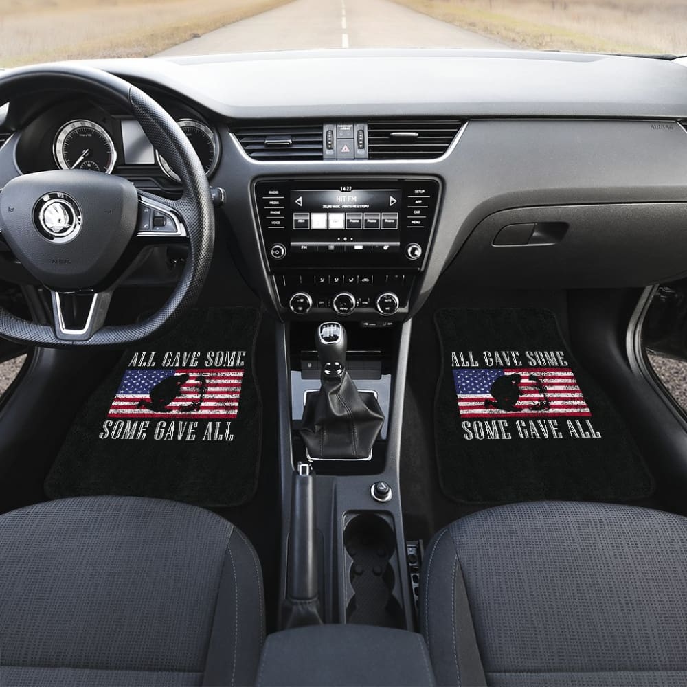 Patriotic Car Floor Mats - All Gave Some Some Gave All Design - Heavy Duty Custom Fit for Cars & Trucks - Perfect for Veterans Day, Memorial Day & 4th of July Decorations