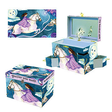 Discover Your World Music Box - Enchantmints Hand-Cranked Musical Jewelry Box - Perfect for Birthday Gifts, Wedding Favors & Home Decor