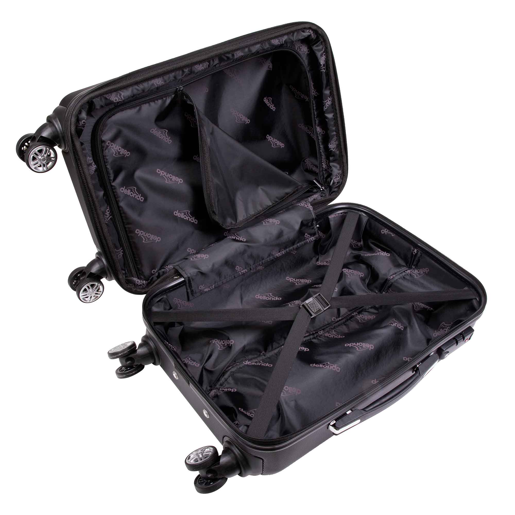3 Piece Lightweight ABS Luggage Set with TSA Lock - Black DL11 Suitcase Trolley for Travel, Business Trips & Vacations