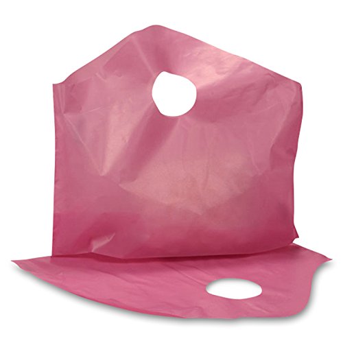 250 Pack Pink Wave Handle Gift Bags 12x11x4 Inches - Bulk Party Favor Bags for Birthdays, Weddings, Baby Showers & Holidays