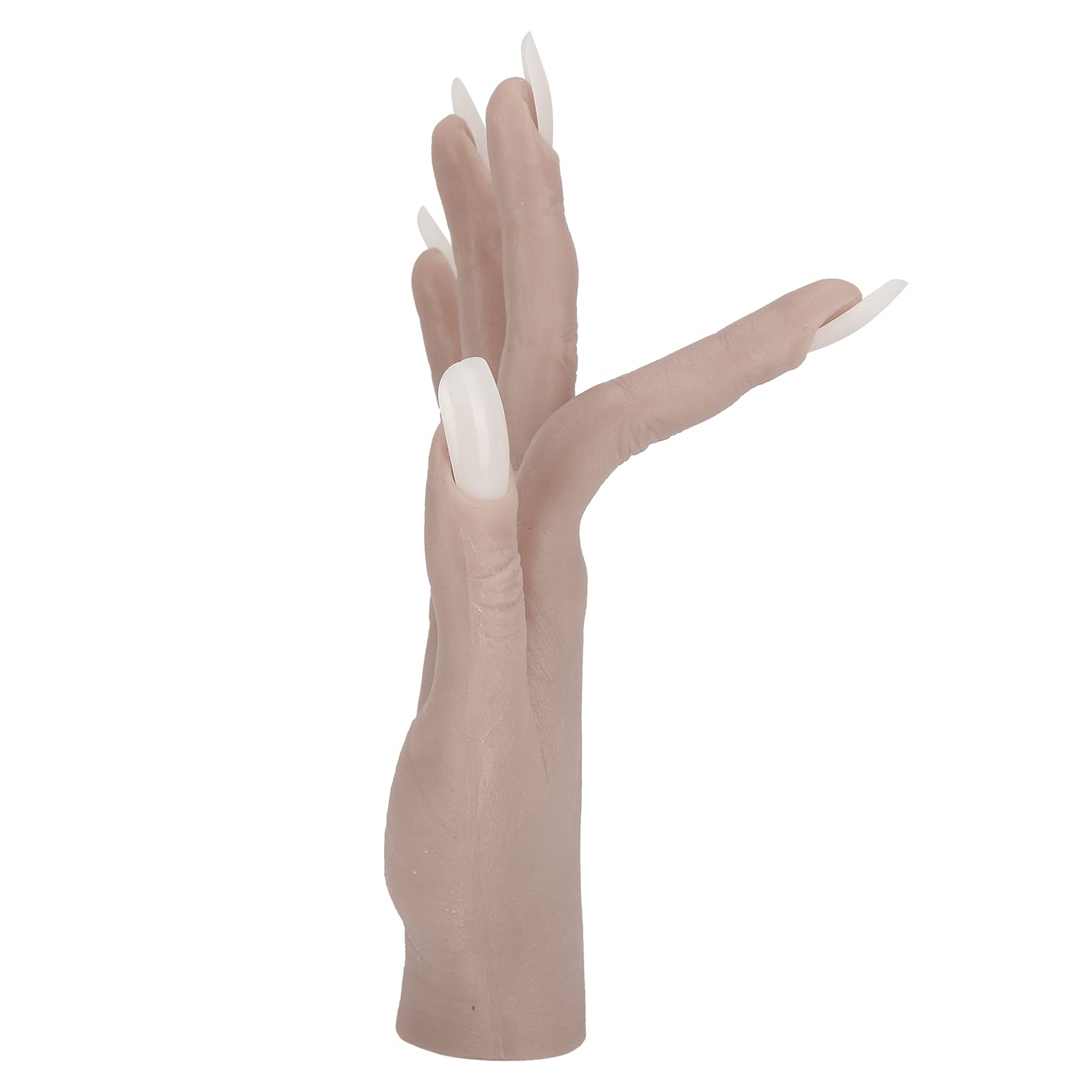 Professional Nail Art Training Hand - Realistic Flexible Joint High Simulation Silicone Practice Hand for Nail Technicians & Salon Students - Easy to Clean - Perfect for Nail Art Practice, Manicure Training & Salon Demonstrations (Model 01)