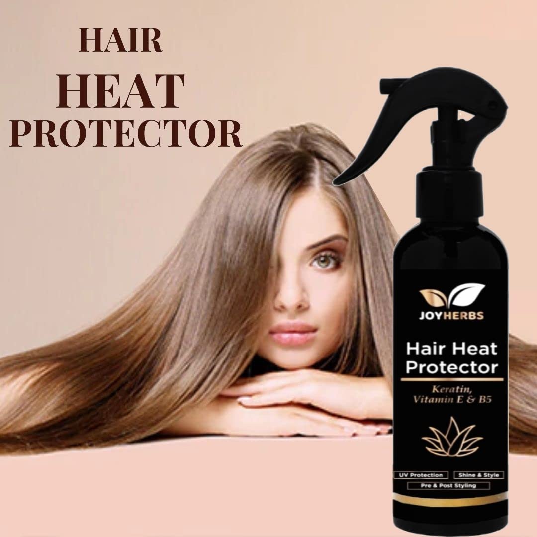 JOYHERBS Natural Heat Protectant Hair Spray 200ml - Keratin, Argan & Avocado Oil Formula Repairs Damage, Reduces Hair Fall & Breakage | Heat Protection for Straighteners, Curling Irons & Styling Tools | Perfect for Daily Styling & Salon Use