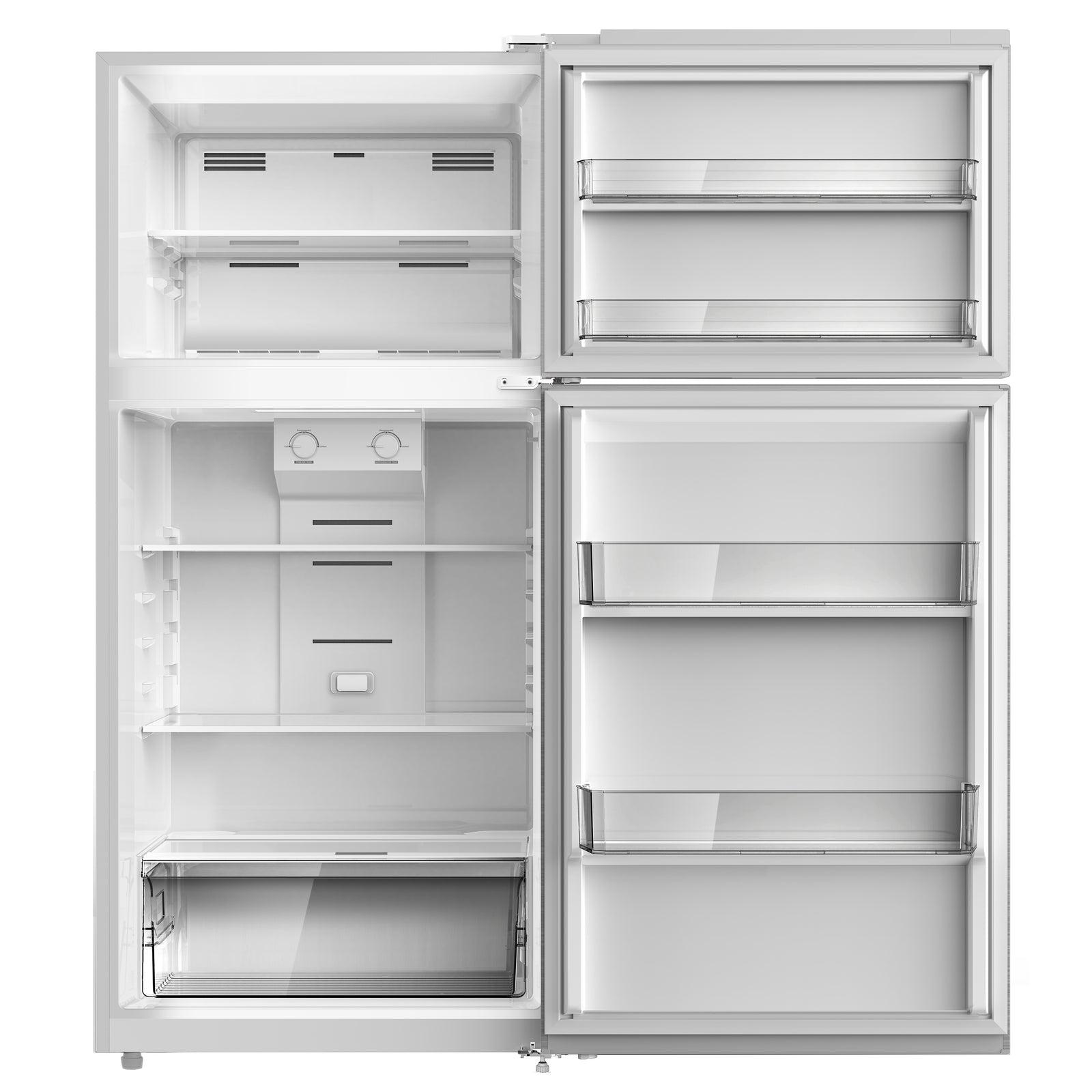 Avanti FF14D0W4 14 Cu. Ft. Frost-Free Top Freezer Refrigerator in White - Energy Efficient Compact Fridge for Apartments, Dorms & Small Kitchens