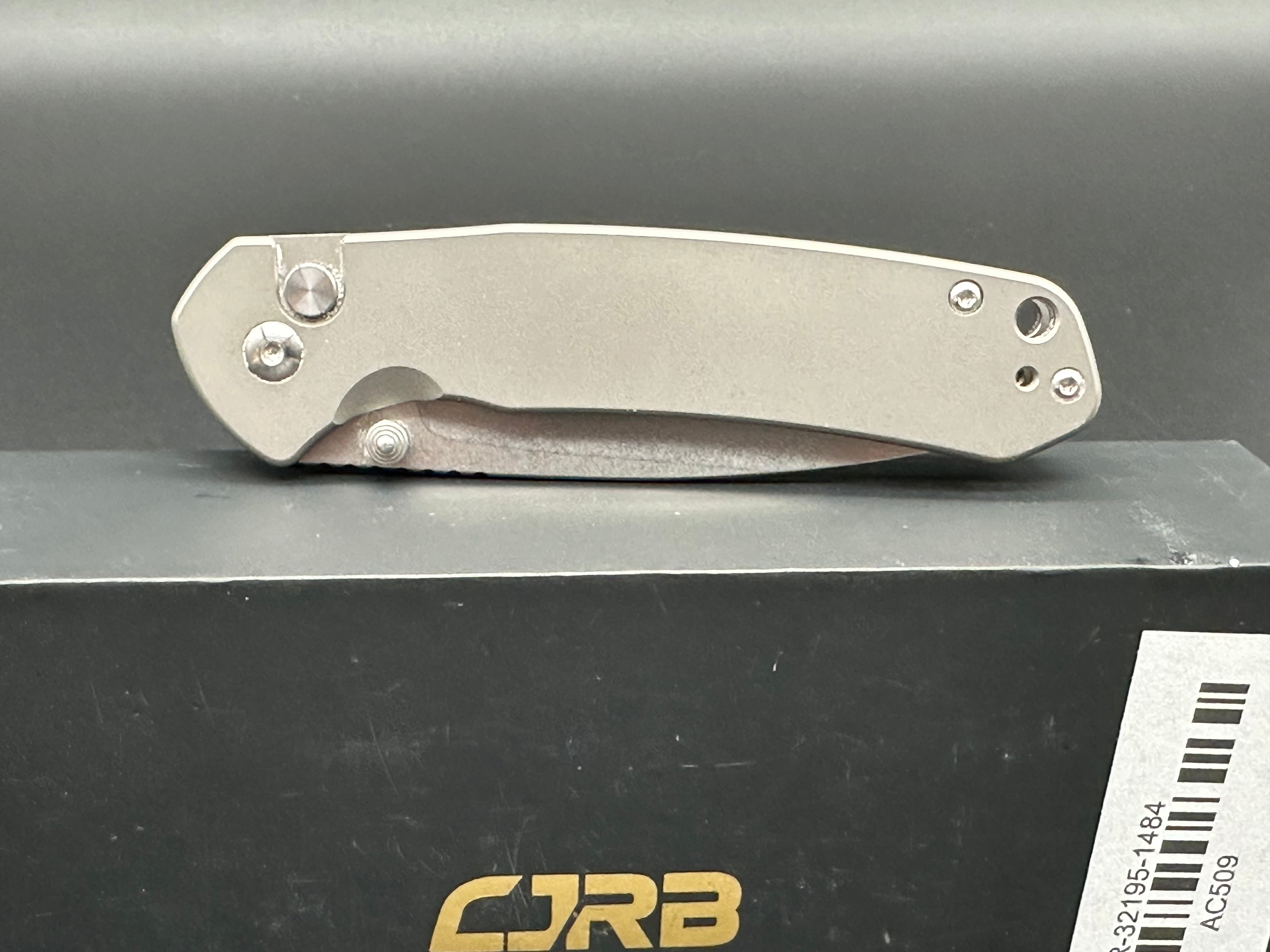 CJRB Pyrite Titanium Clip Folding Pocket Knife - EDC, Outdoor, Camping & Everyday Carry Knife