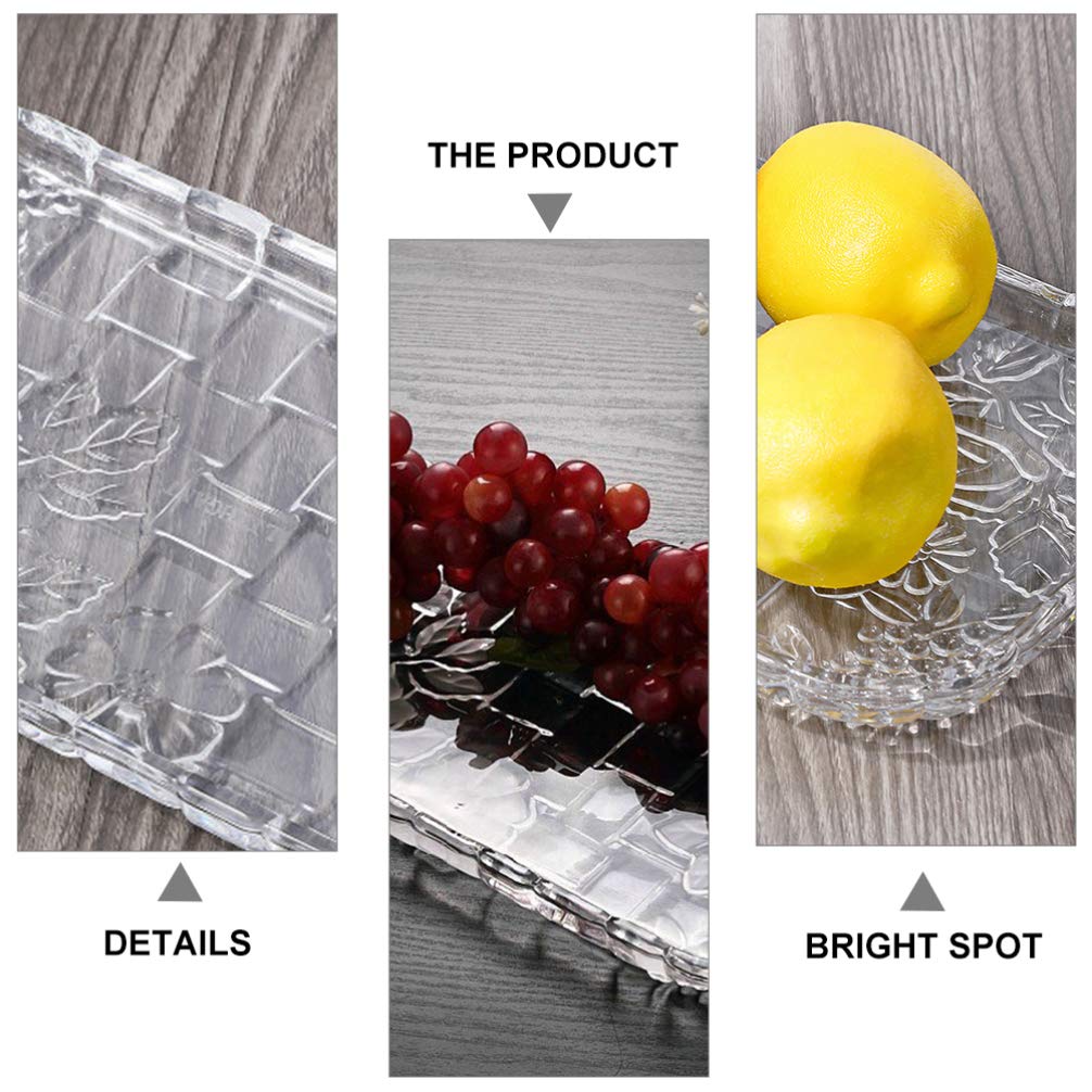 DOITOOL 1-Piece Rectangular Glass Fruit Plate - Durable Food Storage Tray for Kitchen, Dining & Entertaining | Perfect for Serving Fruits, Snacks, Cheese & Appetizers at Parties, Picnics & Home Gatherings