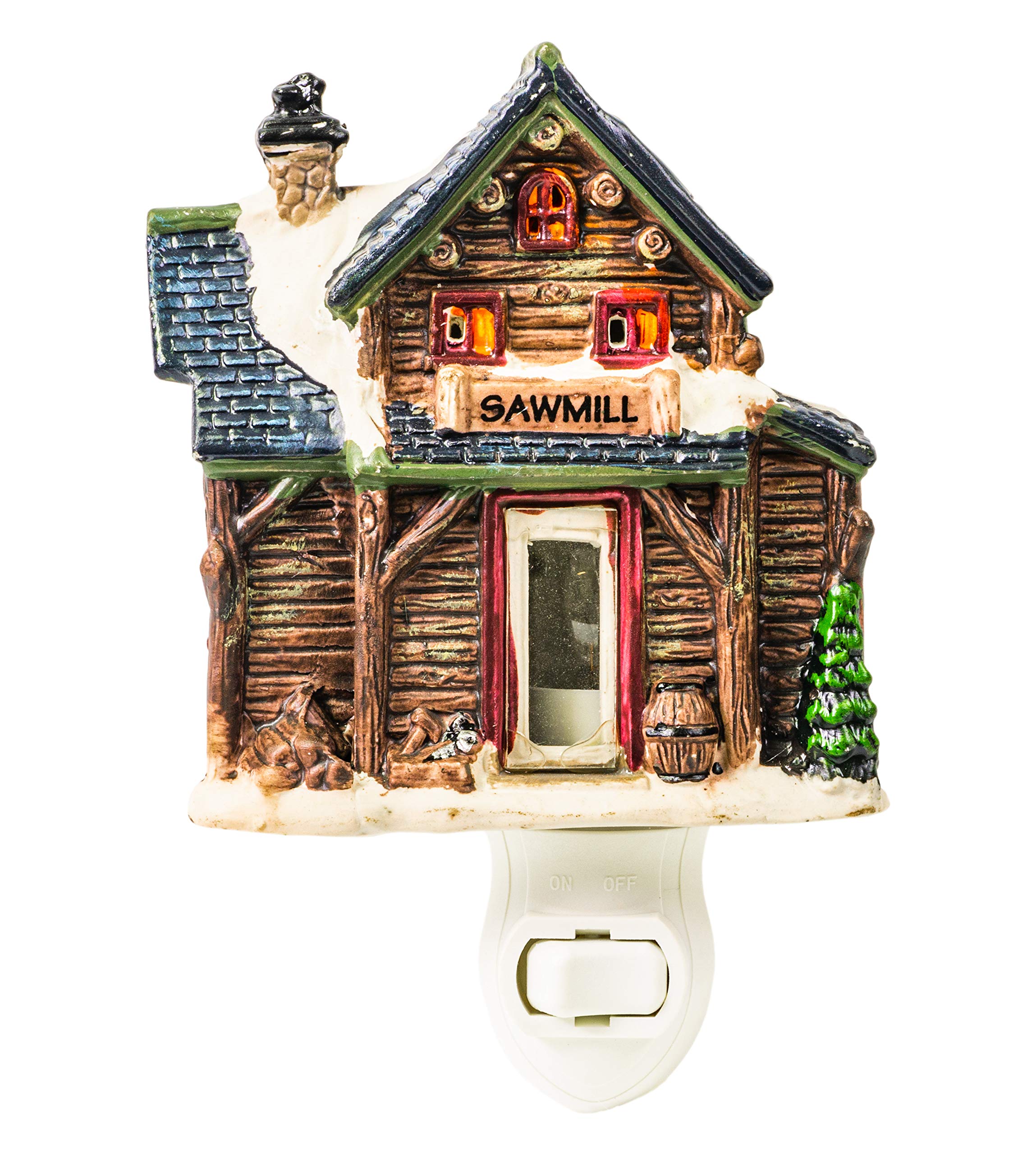 Porcelain Sawmill Night Light - Soft Glow Bedside Lamp for Kids, Nursery, and Home Decor | Perfect for Nighttime Reading & Relaxation