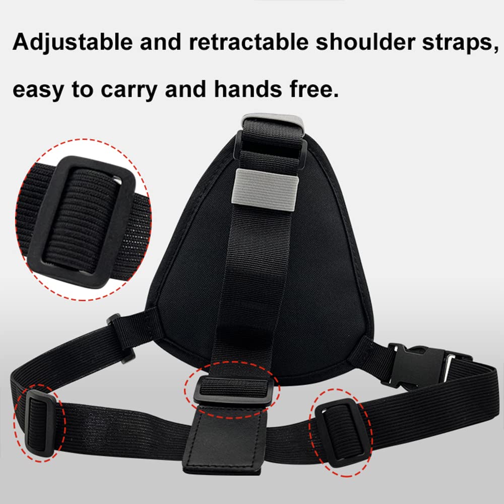 LSENG Adjustable Radio Chest Harness Shoulder Holster - Single Radio Pouch for Motorola & BAOFENG Walkie Talkies - Two-Way Radio Holder for Outdoor, Hiking, Construction & Security (Black)