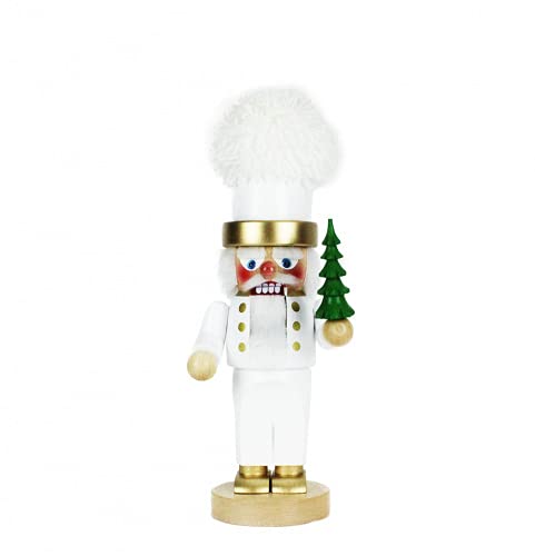 Steinbach Chubby White Santa Christmas Figurine - White & Red Holiday Decoration for Home, Office & Christmas Tree Decor