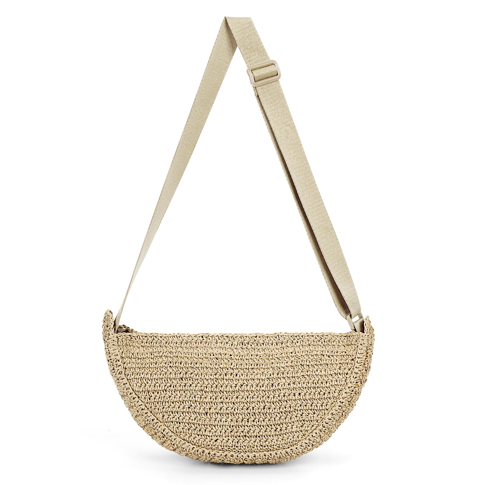 Stylish Woven Straw Crossbody Bag for Women - Handmade Crochet Shoulder Purse, Perfect for Summer 2024 Beach Outings & Vacation Accessories