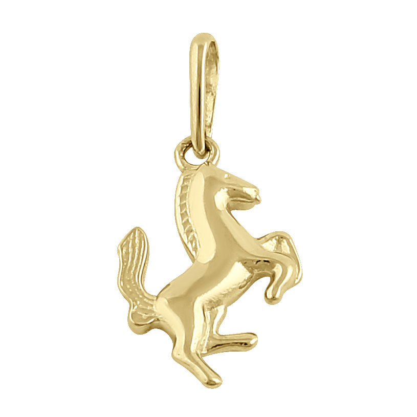 14K Solid Yellow Gold Racing Horse Pendant Necklace - Elegant Equestrian Jewelry Gift for Women & Girls - Perfect for Horse Lovers, Birthday, Anniversary & Special Occasions