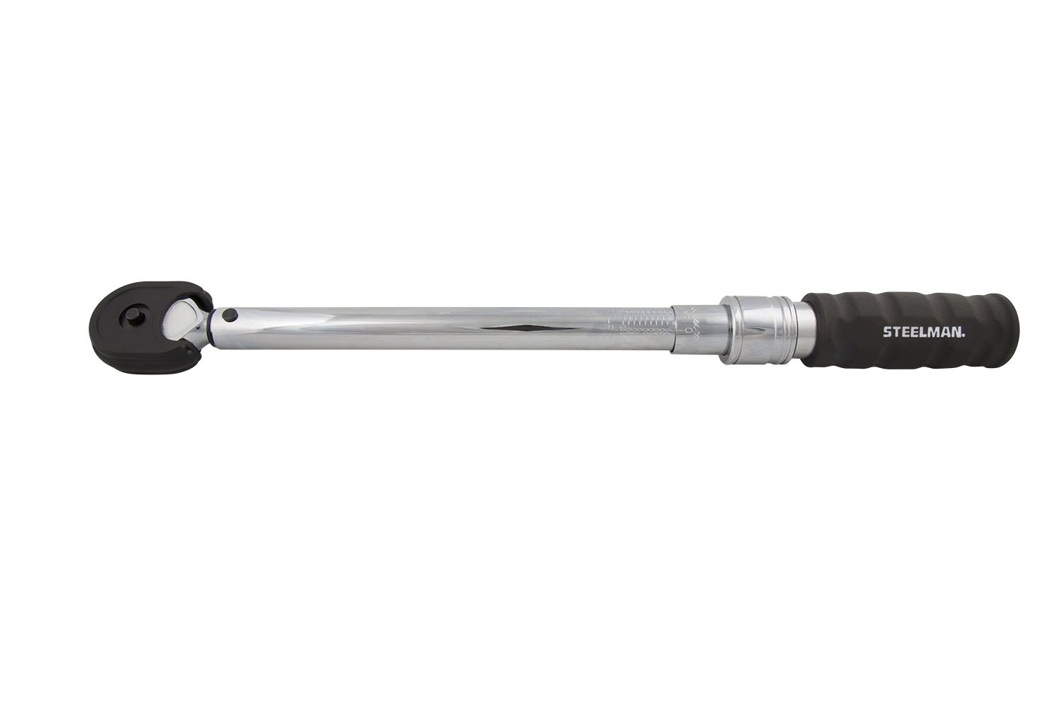 Steelman 3/8-Inch Drive 10-100 ft-lb Micro-Adjustable Torque Wrench with Audible & Tactile Click - Chrome Plated Steel Construction & Protective Sleeve | Perfect for Automotive Repairs, Bicycle Maintenance & DIY Projects