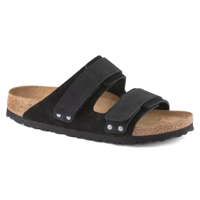 Birkenstock Women's Uji Nubuck Suede Leather Sandals in Black | Comfortable Casual Footwear for Walking, Travel & Everyday Wear