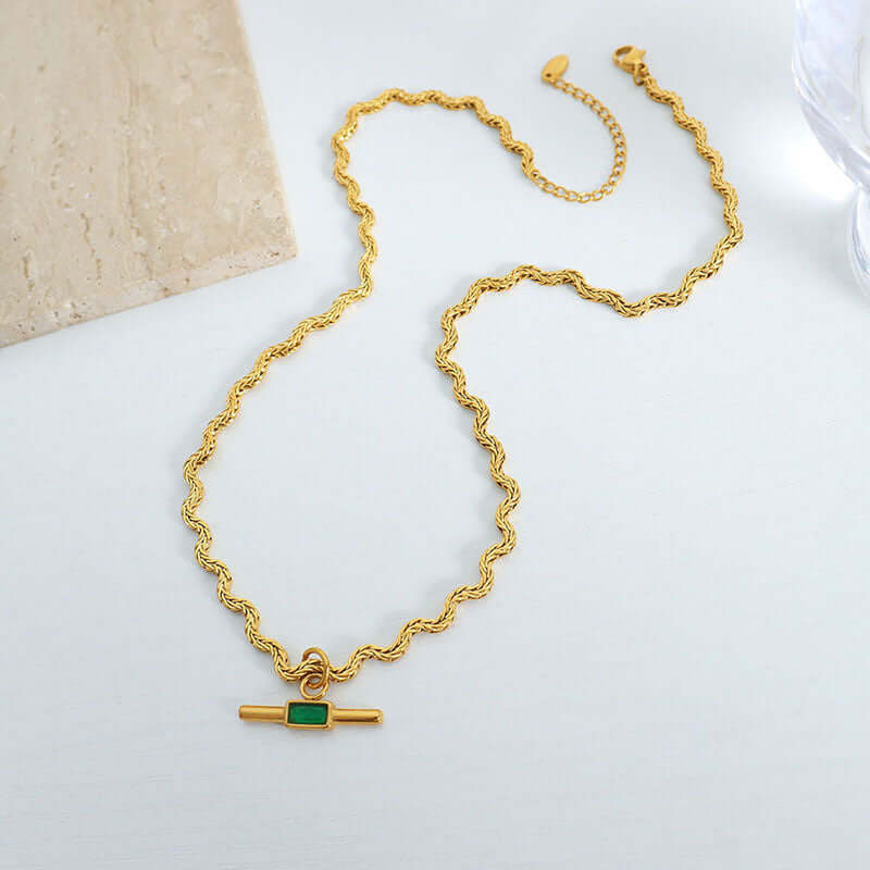 Handmade Irregular Glass Stone Pendant Necklace for Women | Boho Chic Jewelry Gift for Her | Perfect for Casual Wear, Parties & Special Occasions | P1442