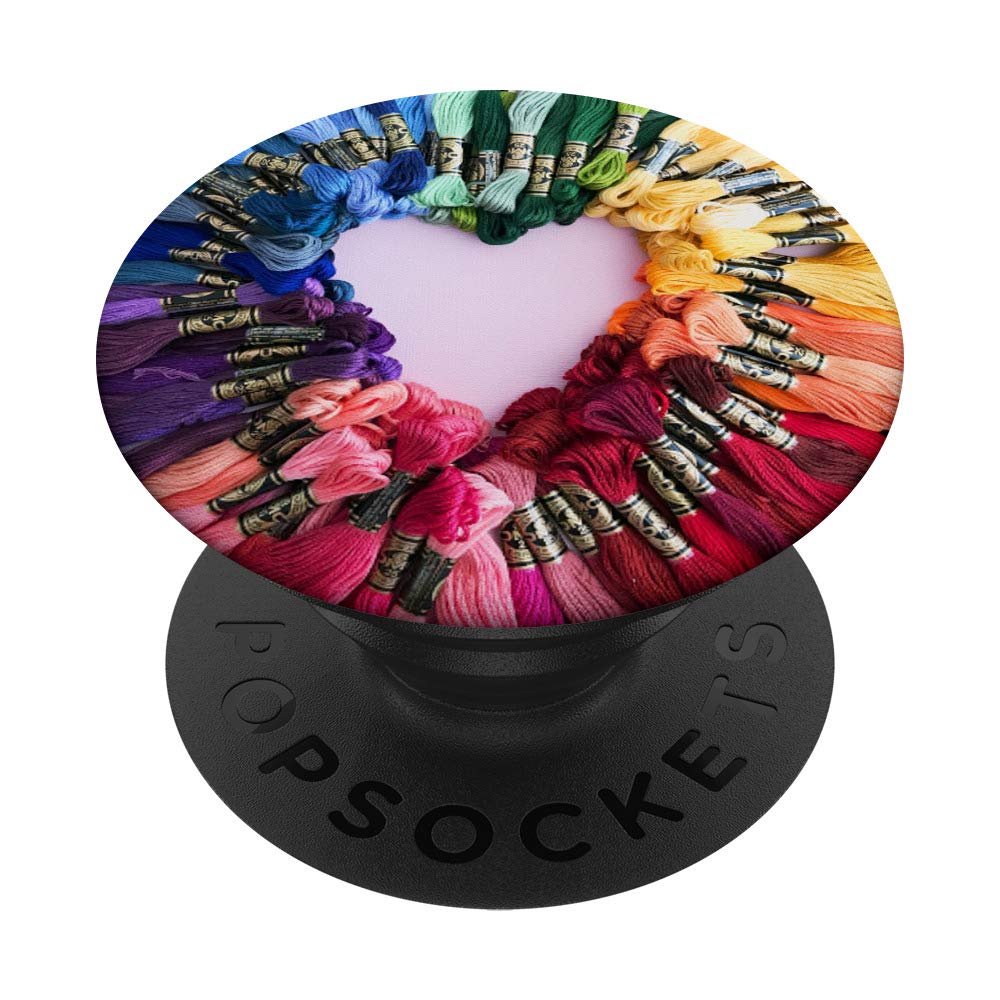 Rainbow Embroidery Floss Heart - 6 Stranded Cotton Thread for Cross Stitch, Needlework & DIY Crafts - Perfect for Valentine's Day Gifts, Scrapbooking & Handmade Card Decorations