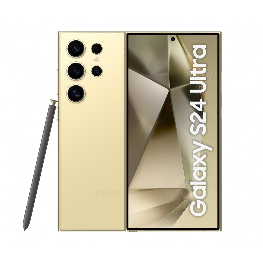 Samsung Galaxy S24 Ultra AI Android Smartphone - 12GB RAM 256GB Storage | 200MP Pro Camera with S Pen | Titanium Yellow | 3-Year Warranty (UK Version) - Perfect for Business Professionals & Mobile Photography Enthusiasts