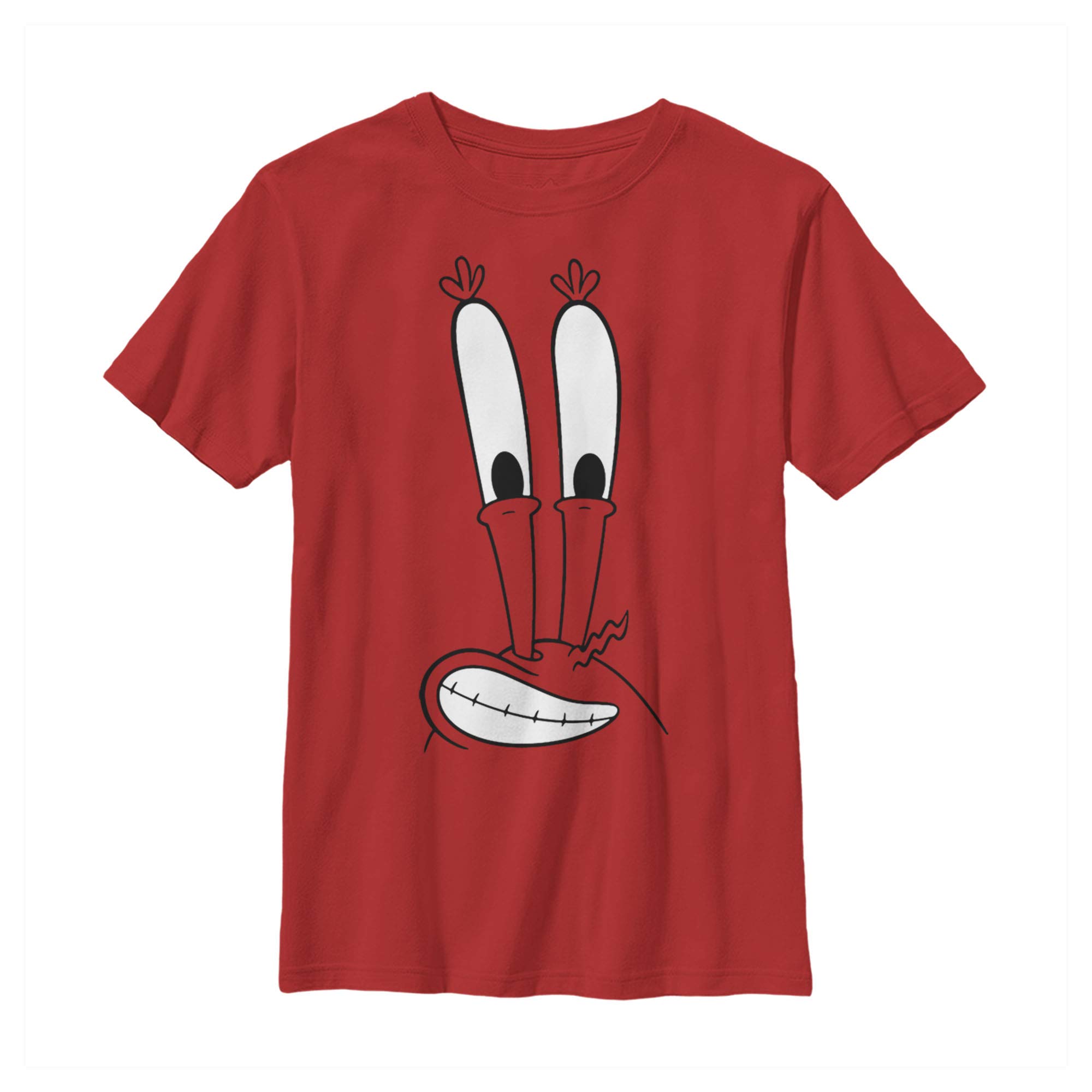 Boys Spongebob Squarepants Mr. Krabs Face Graphic T-Shirt - Cartoon Character Tee for Kids & Toddlers - Perfect for Birthday Gifts, School Wear & Casual Outfits
