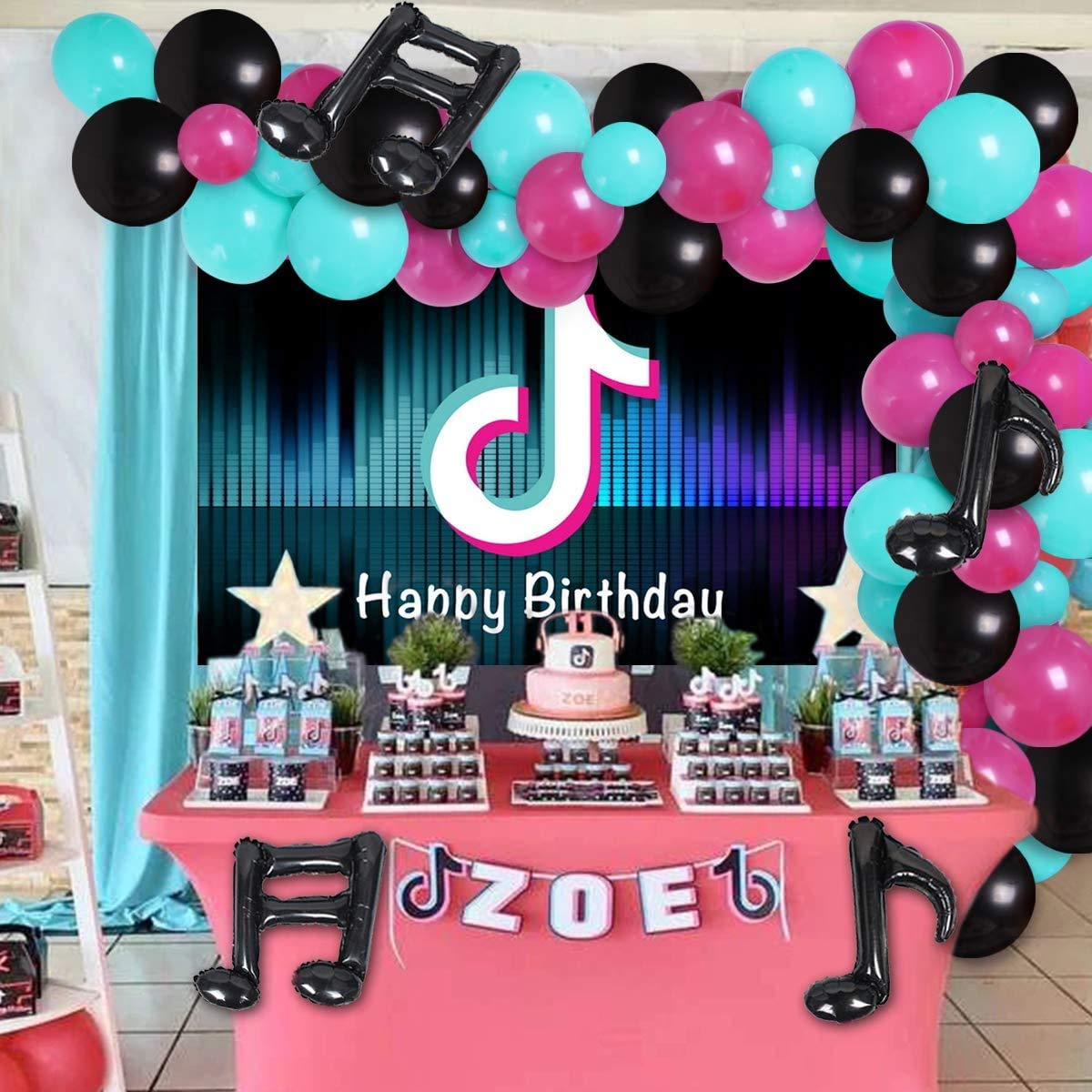 10Pcs Black Music Note Foil Balloons - Music Theme Party Decorations for Birthday, Rock Star, Rock & Roll Events - Baby Shower Decorations for Boys & Girls - Perfect for Concerts, DJ Parties & Music Lover Celebrations
